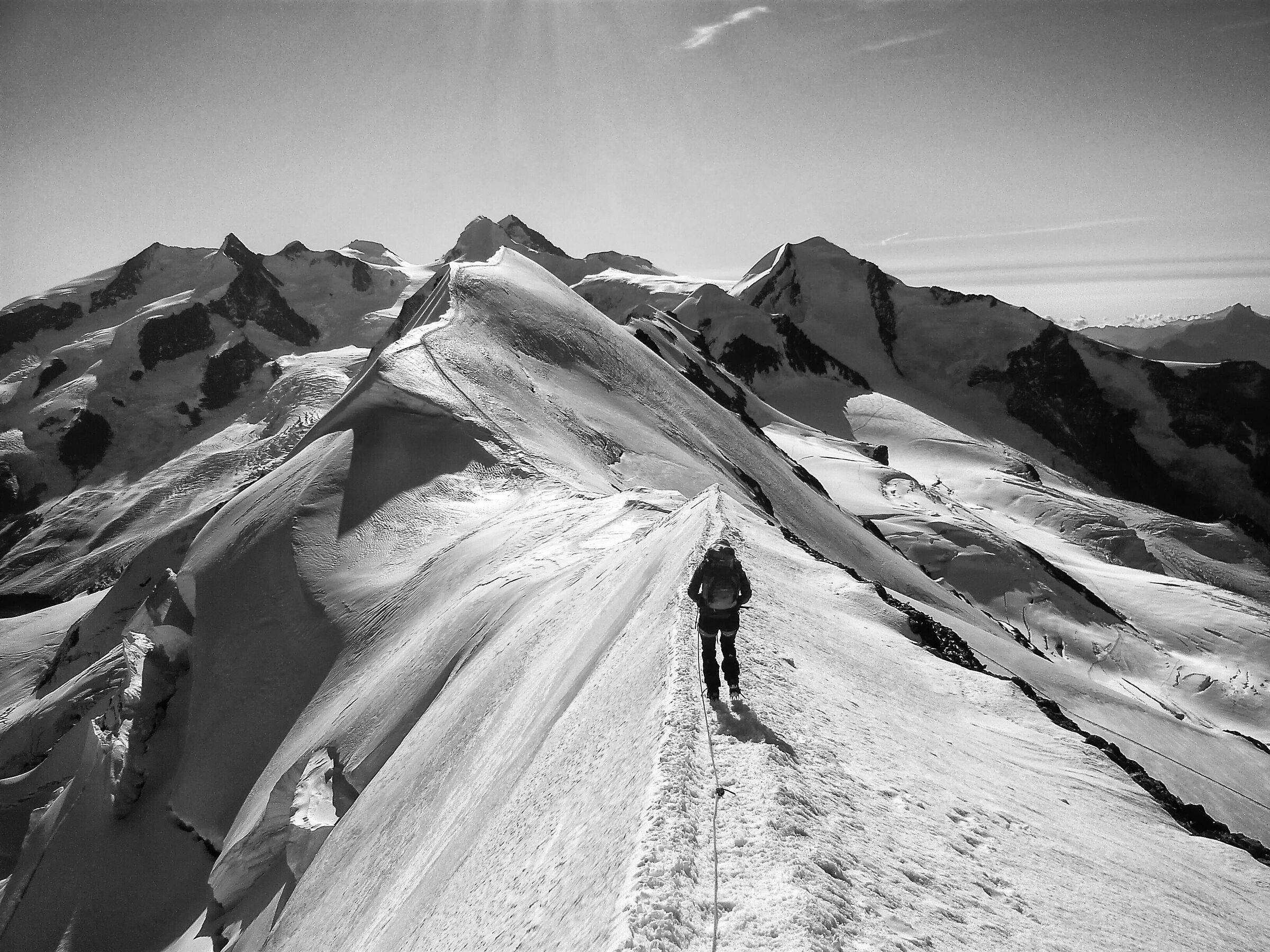 along the ridge between the Breithorns
