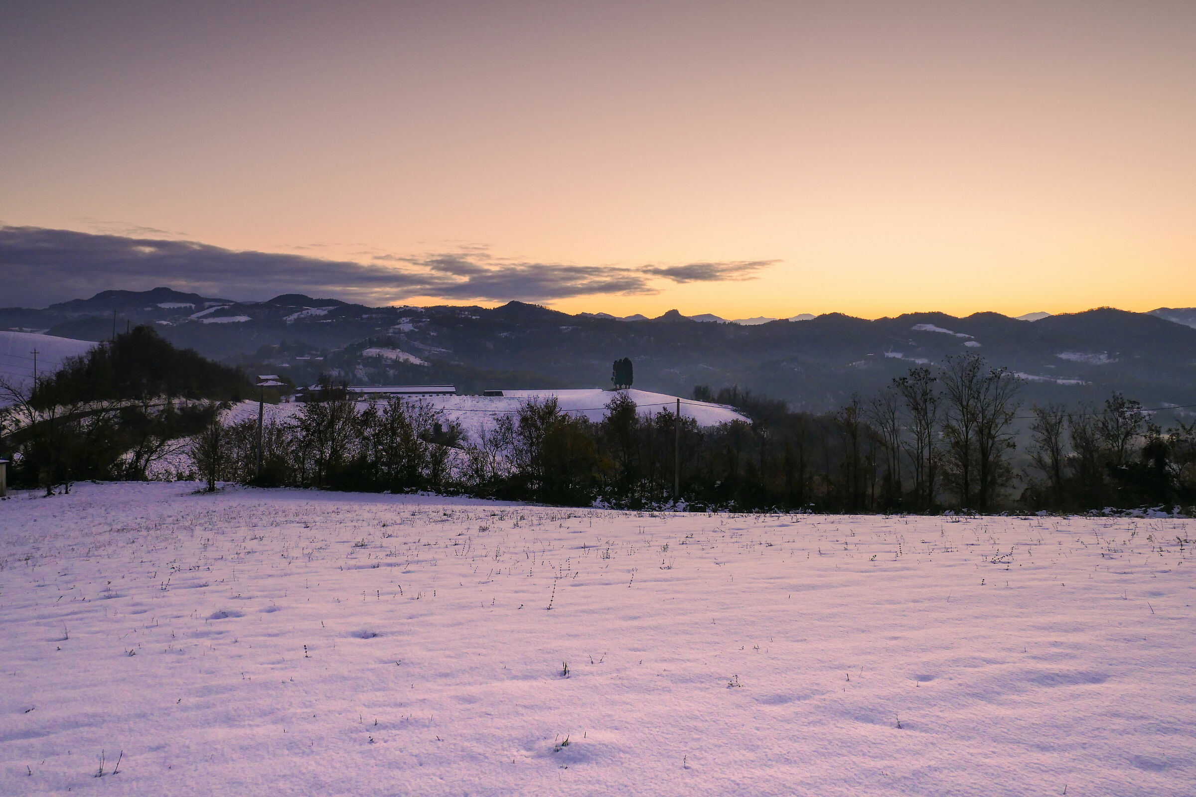 First snow on the Bolognese Apennines