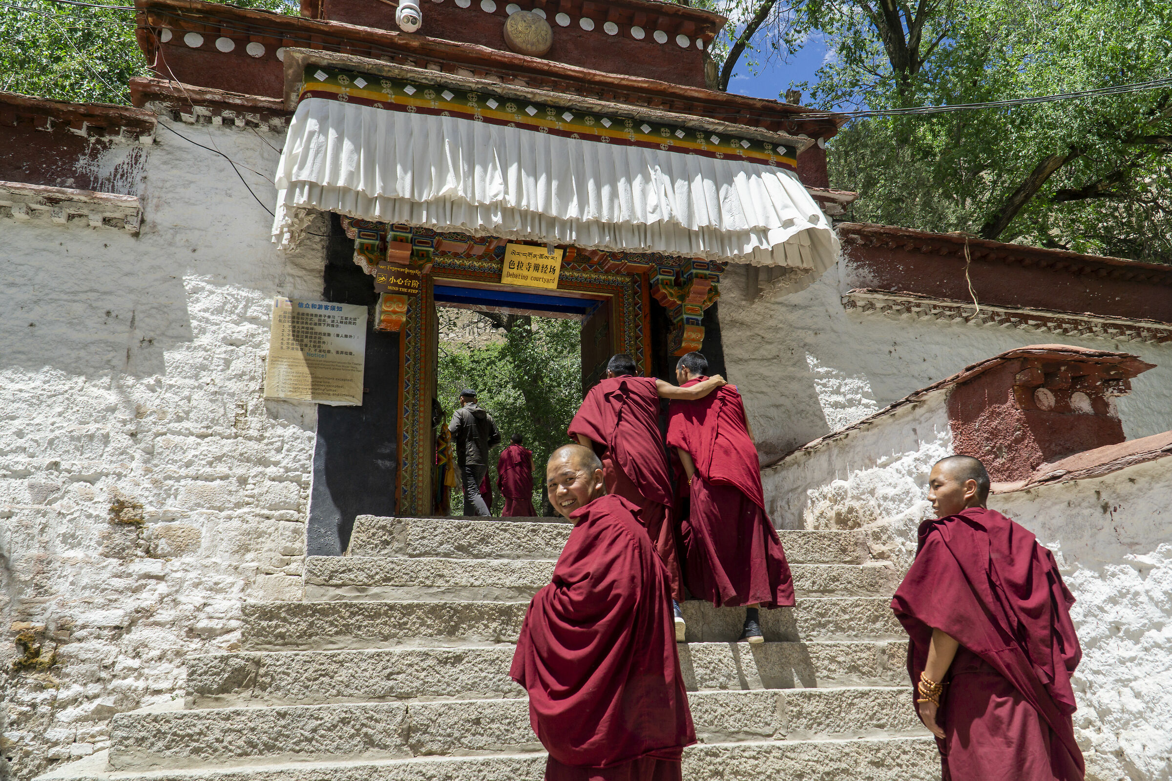 Lhasa, Tibet, Evening, monks