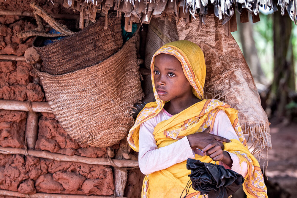 Bimba di villaggio in Kenya