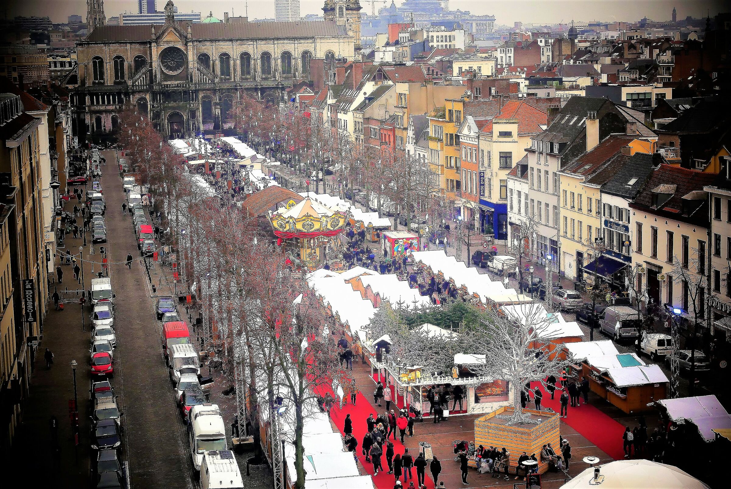 brussels market from the ferris wheel