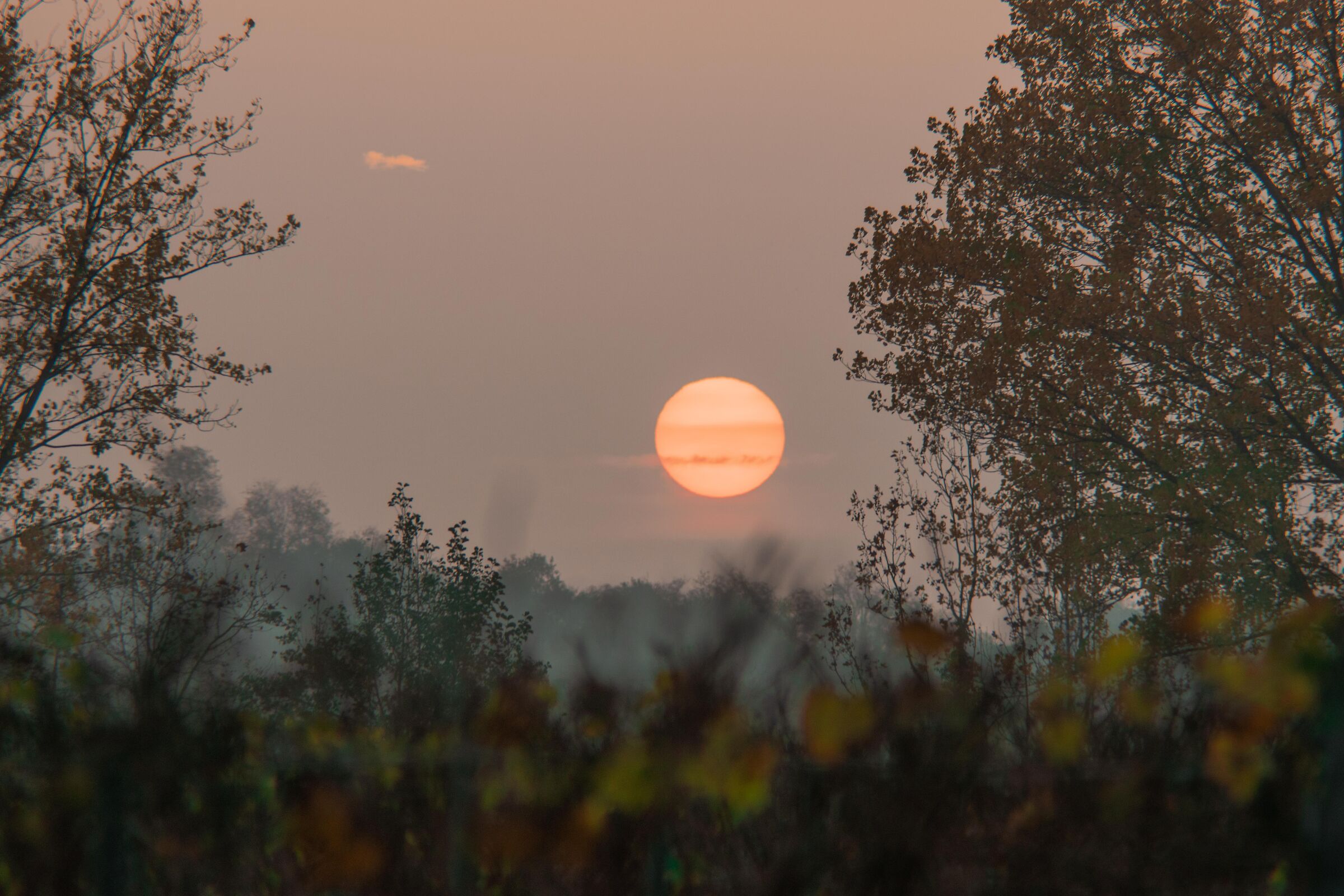 Sunset in "red zone"