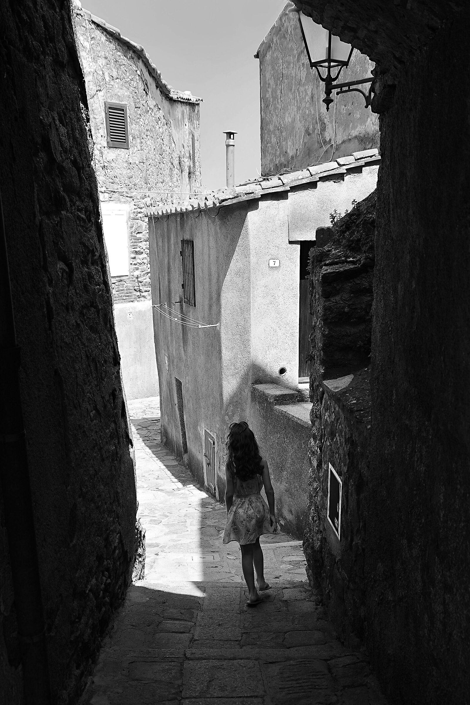 narrow streets of the village