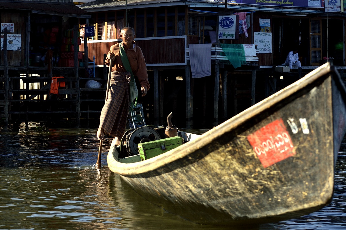 Boatman on Inle Lake