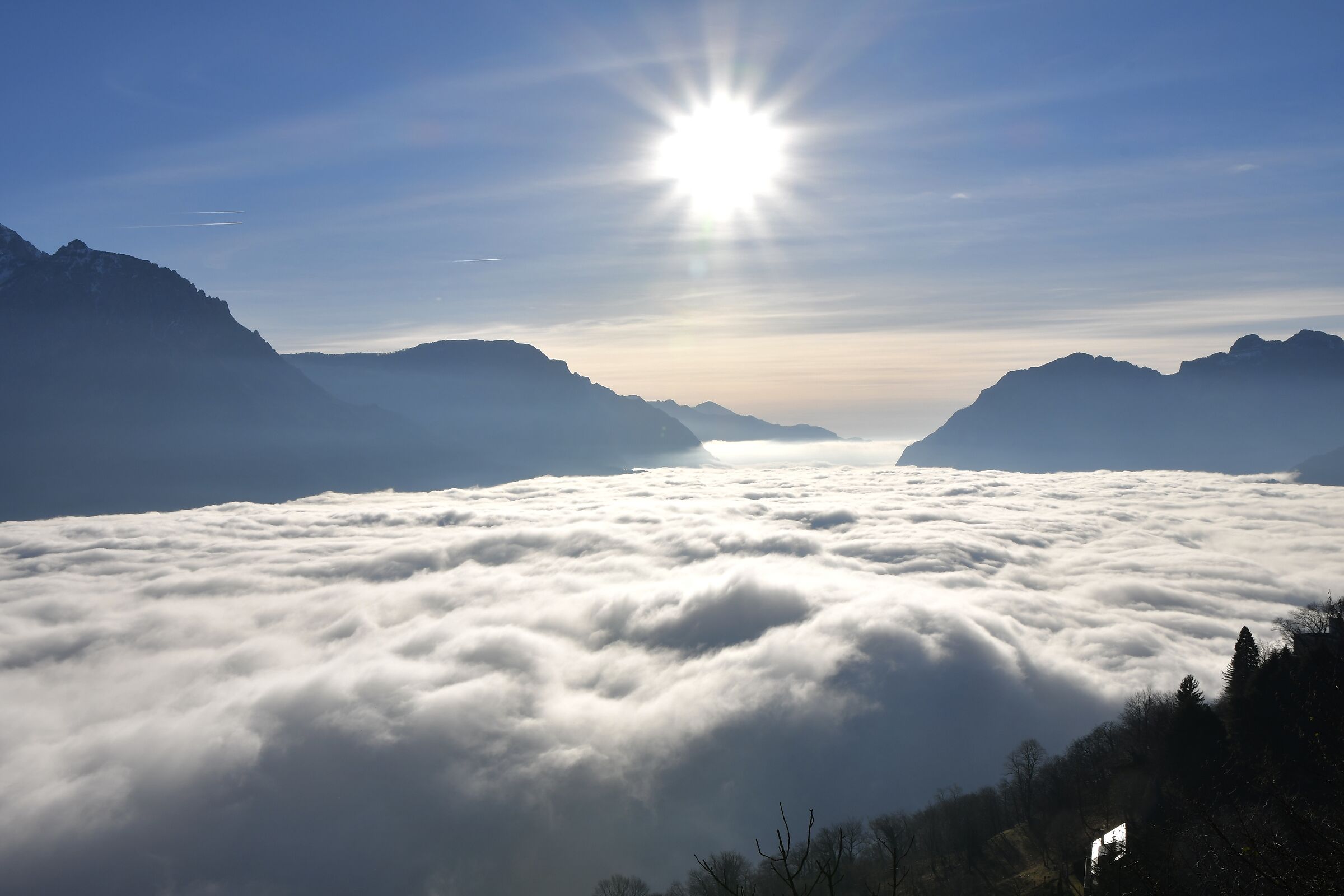view from Civenna with clouds