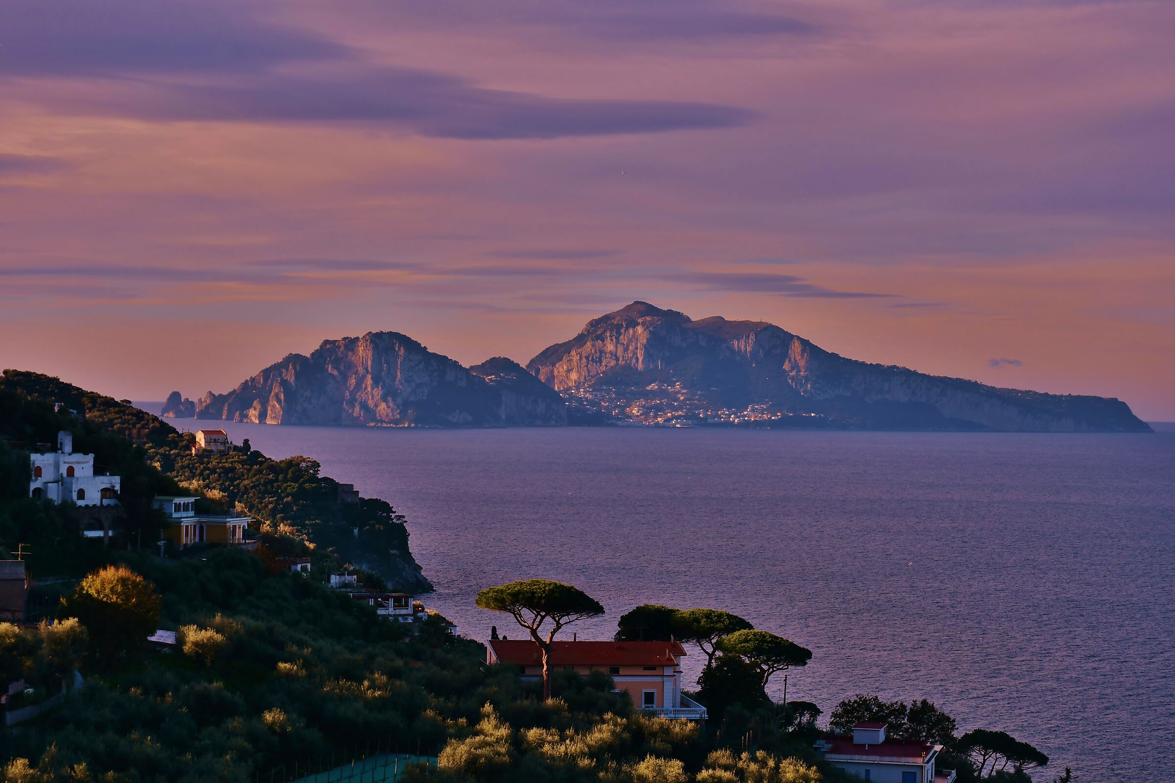 Sunrise on the island of Capri
