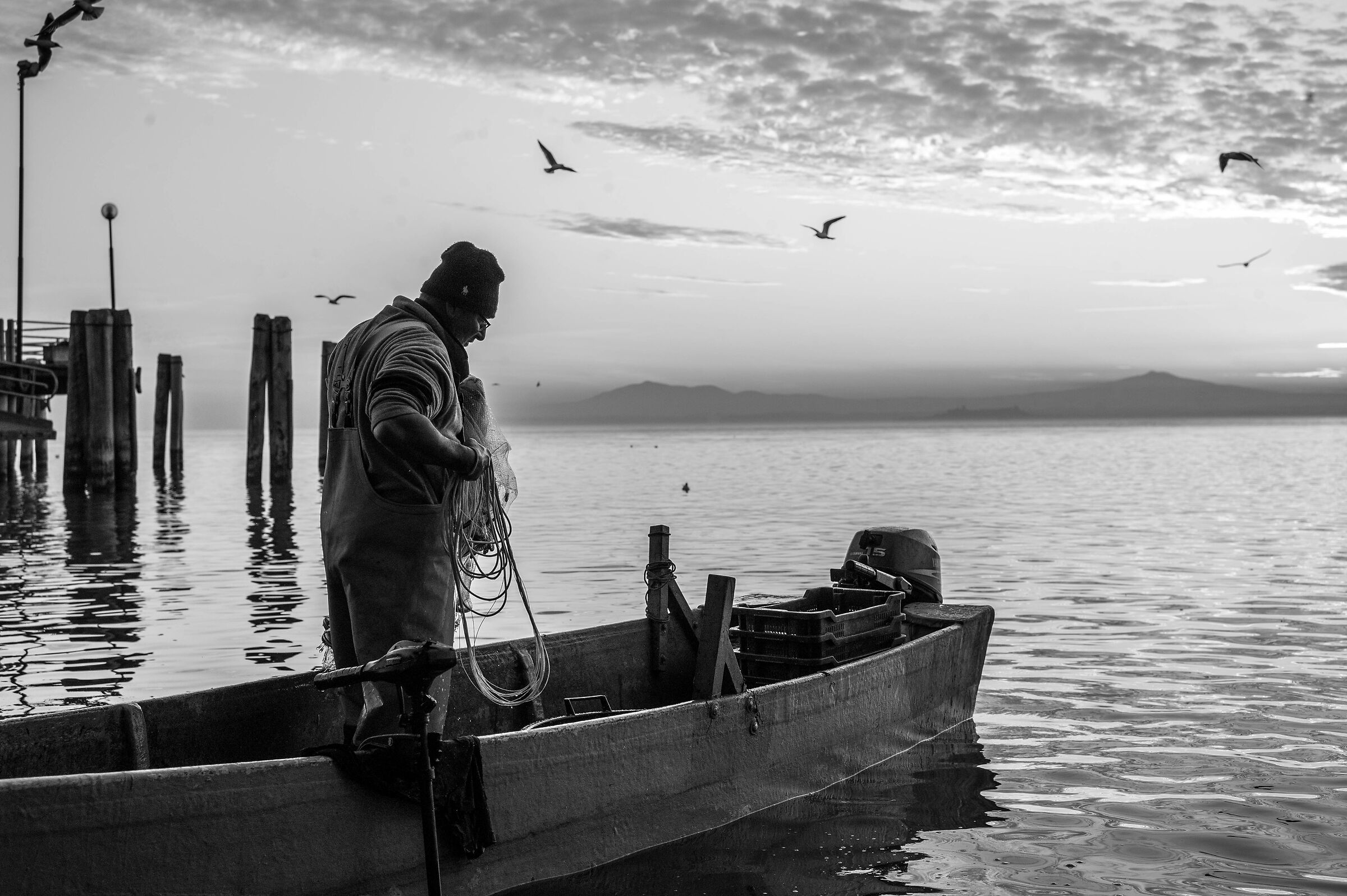 Pescatore al tramonto