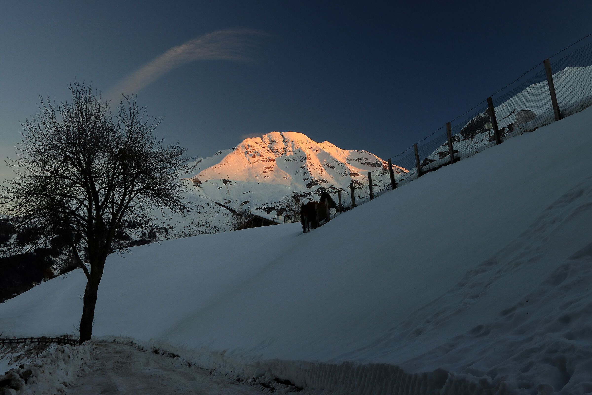 primi raggi tra il freddo