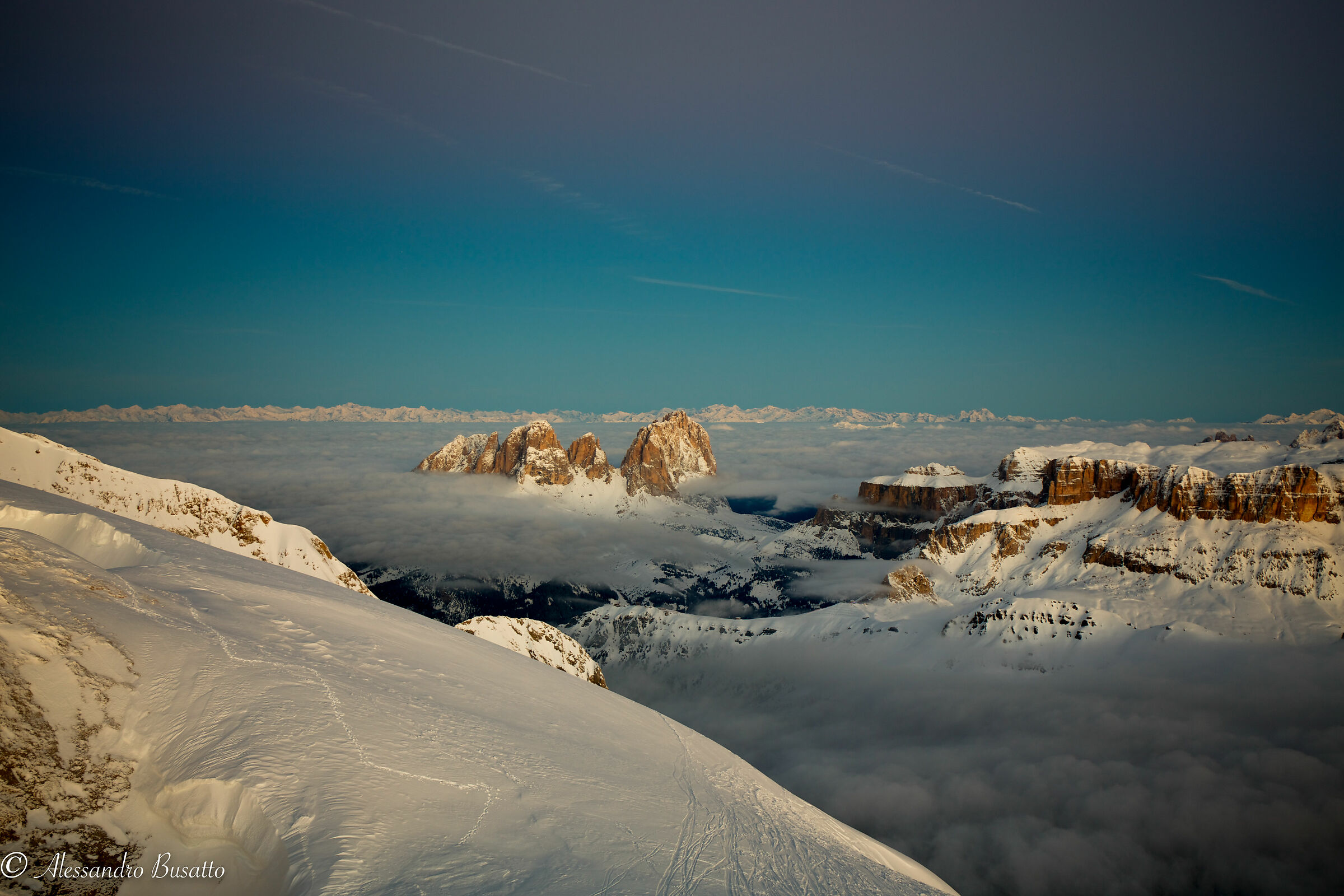 Sassolungo and Sella dalla Marmolada