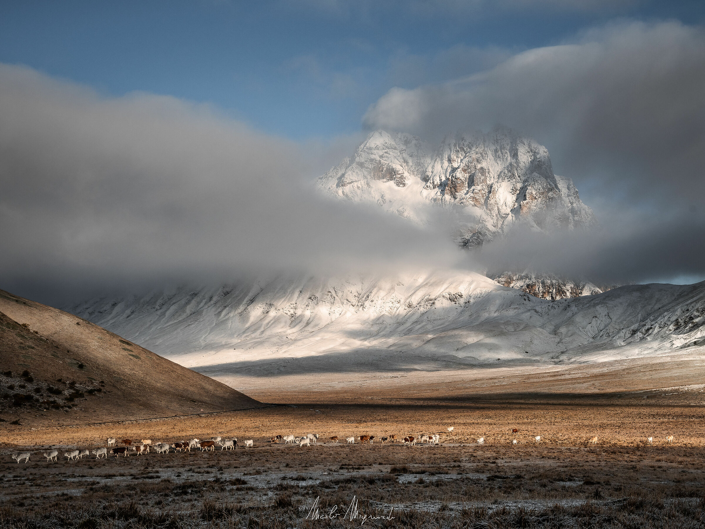 First snow on the Gran Sasso