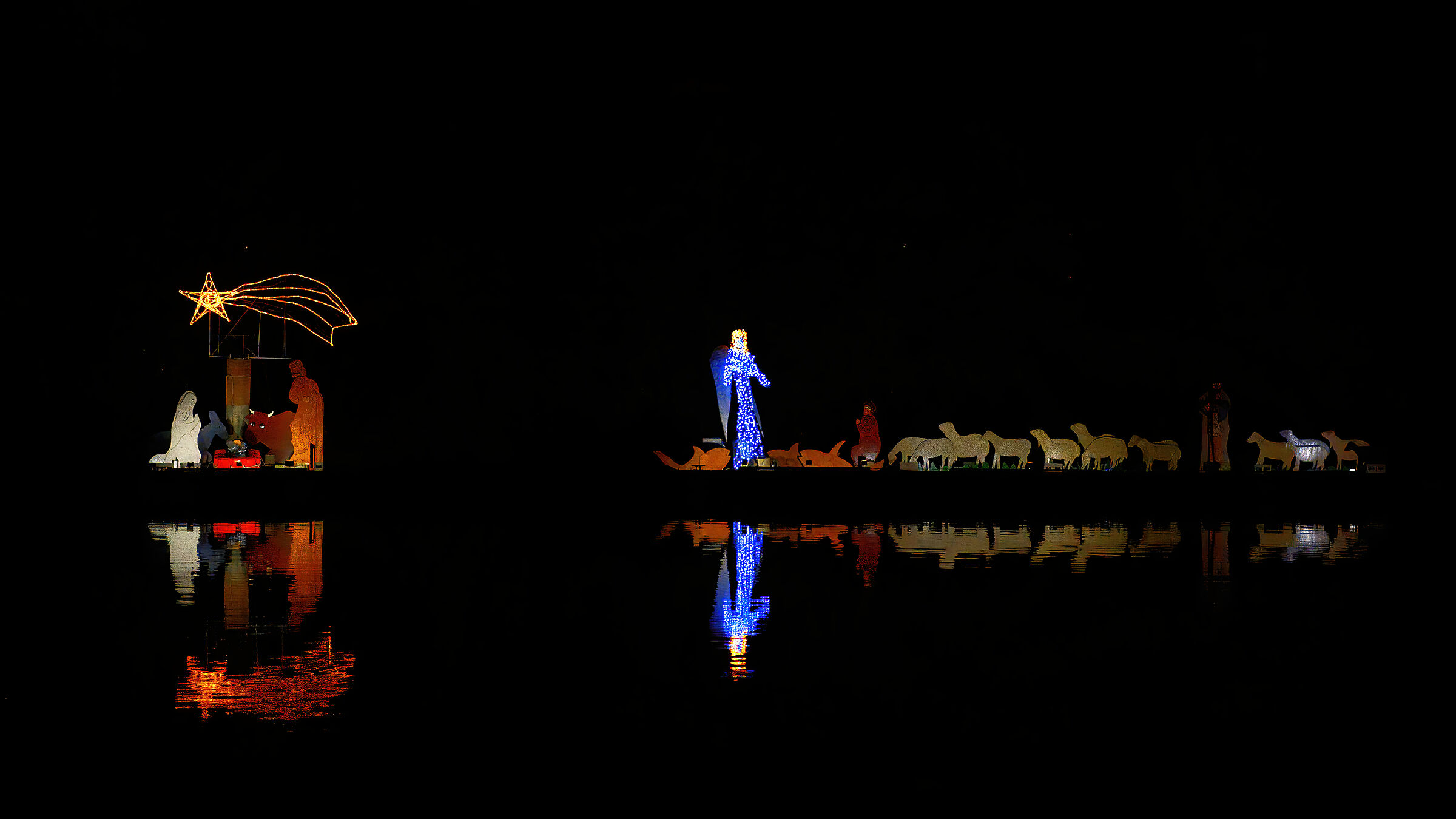 The nativity scene on the sea