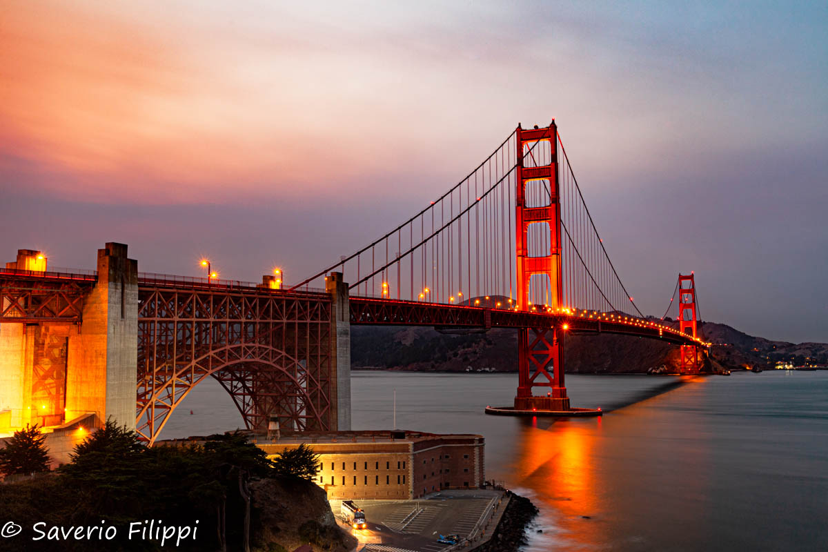 San Francisco,  Golden Gate Bridge at Sunset