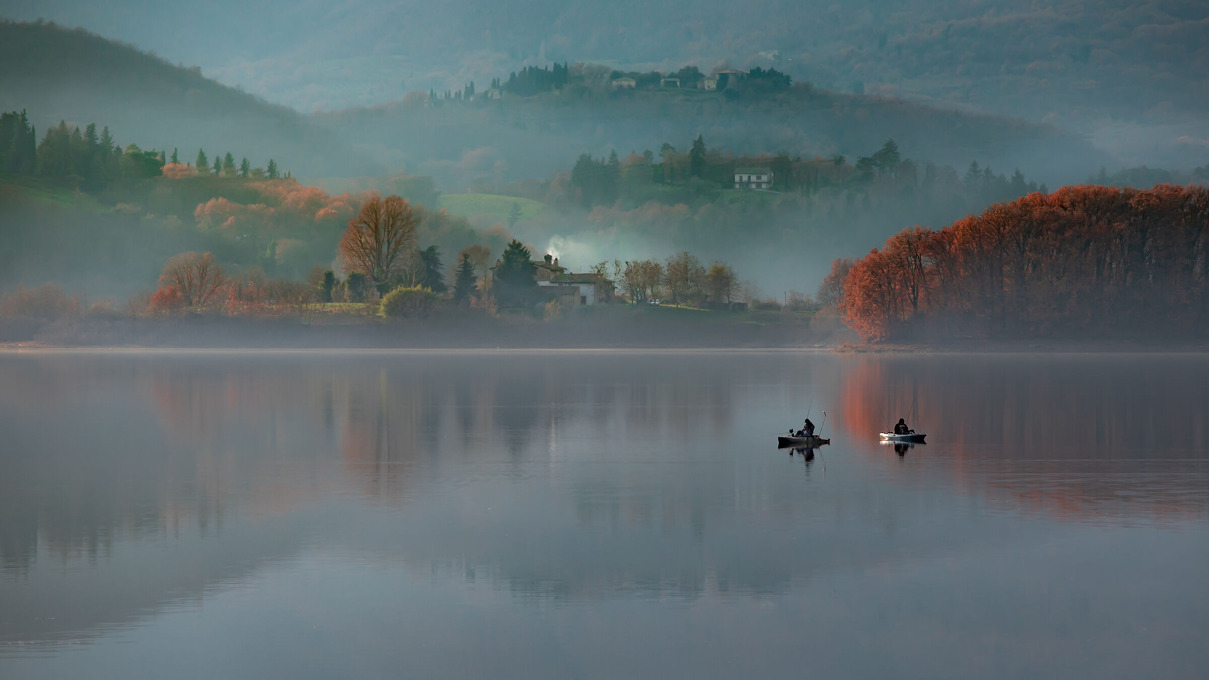 Fishing on Lake Bilancino