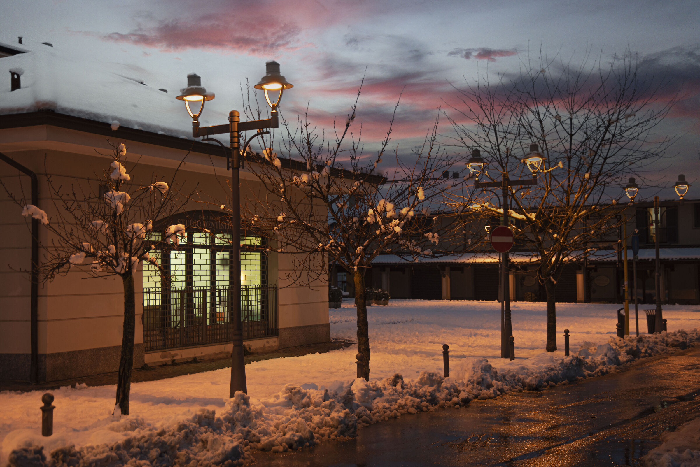 Square and snow