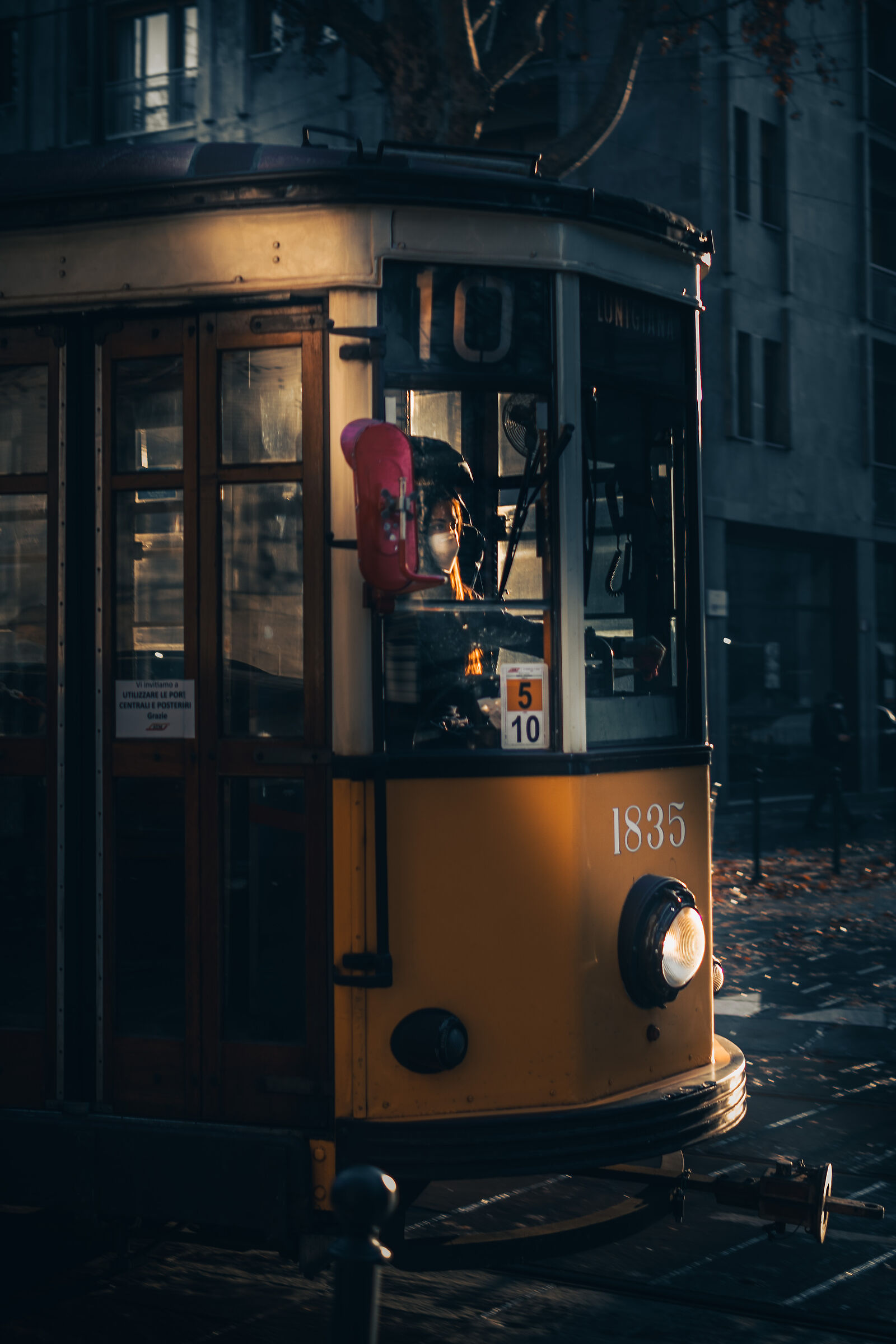 Tram driver...in the sunset