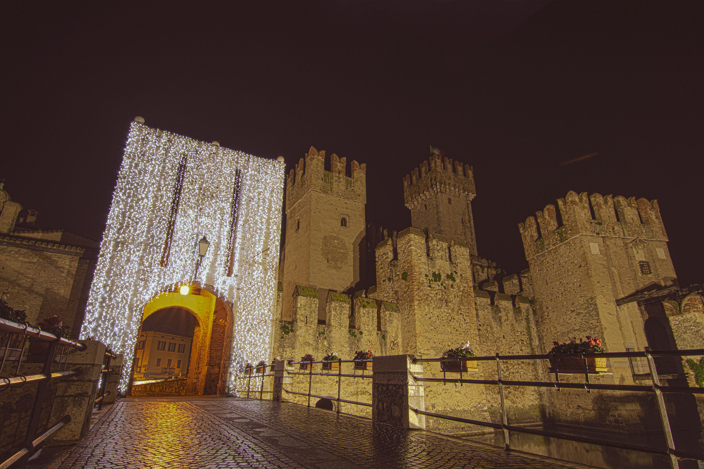 The castle of Sirmione during the Christmas period