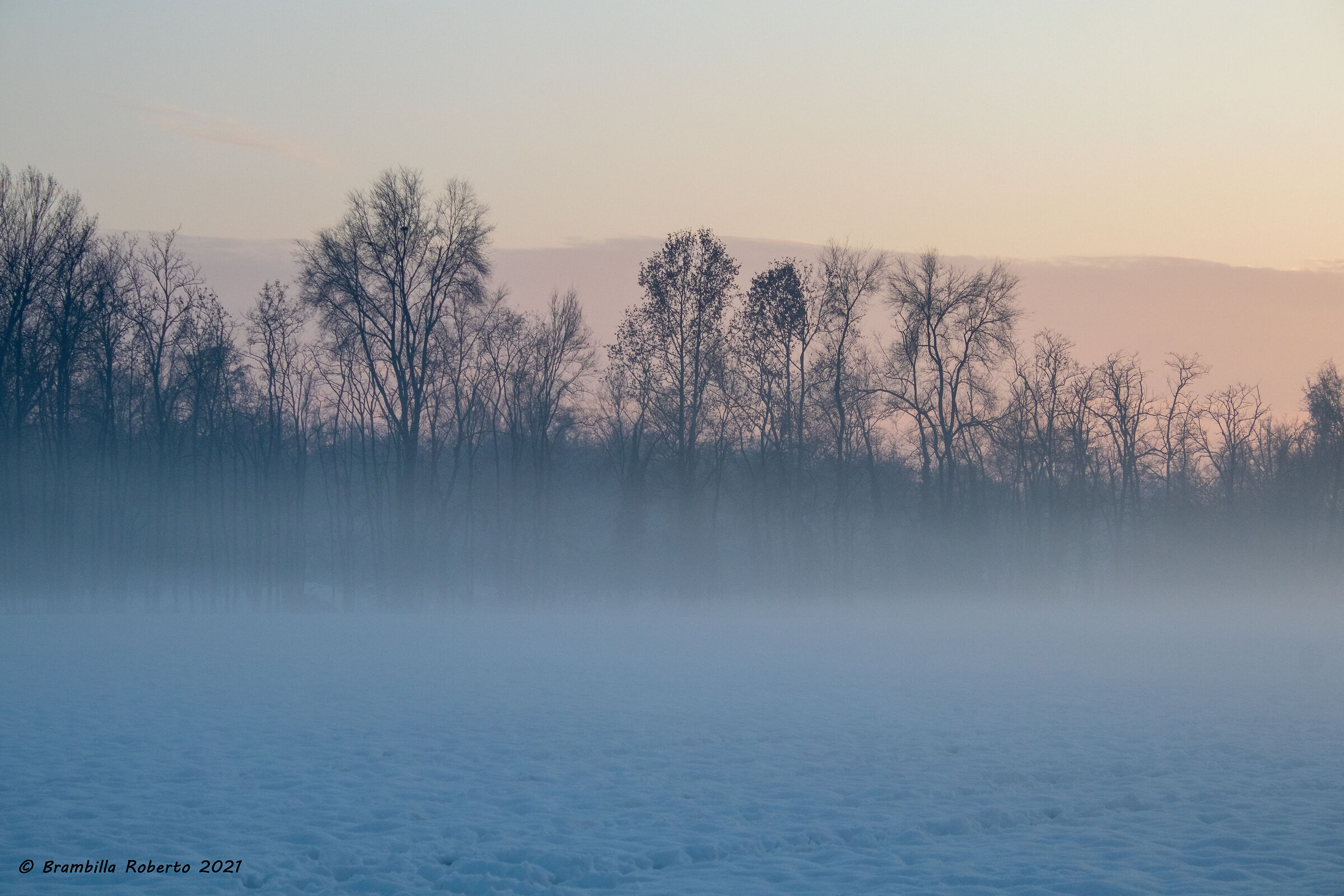 Sunset over winter