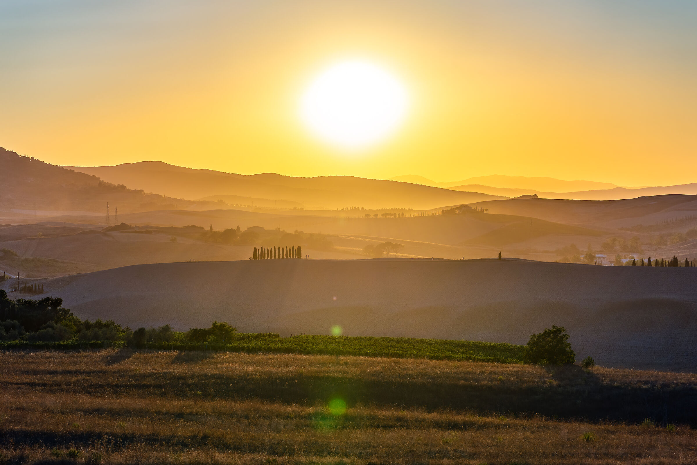 Polvere e luce al tramonto