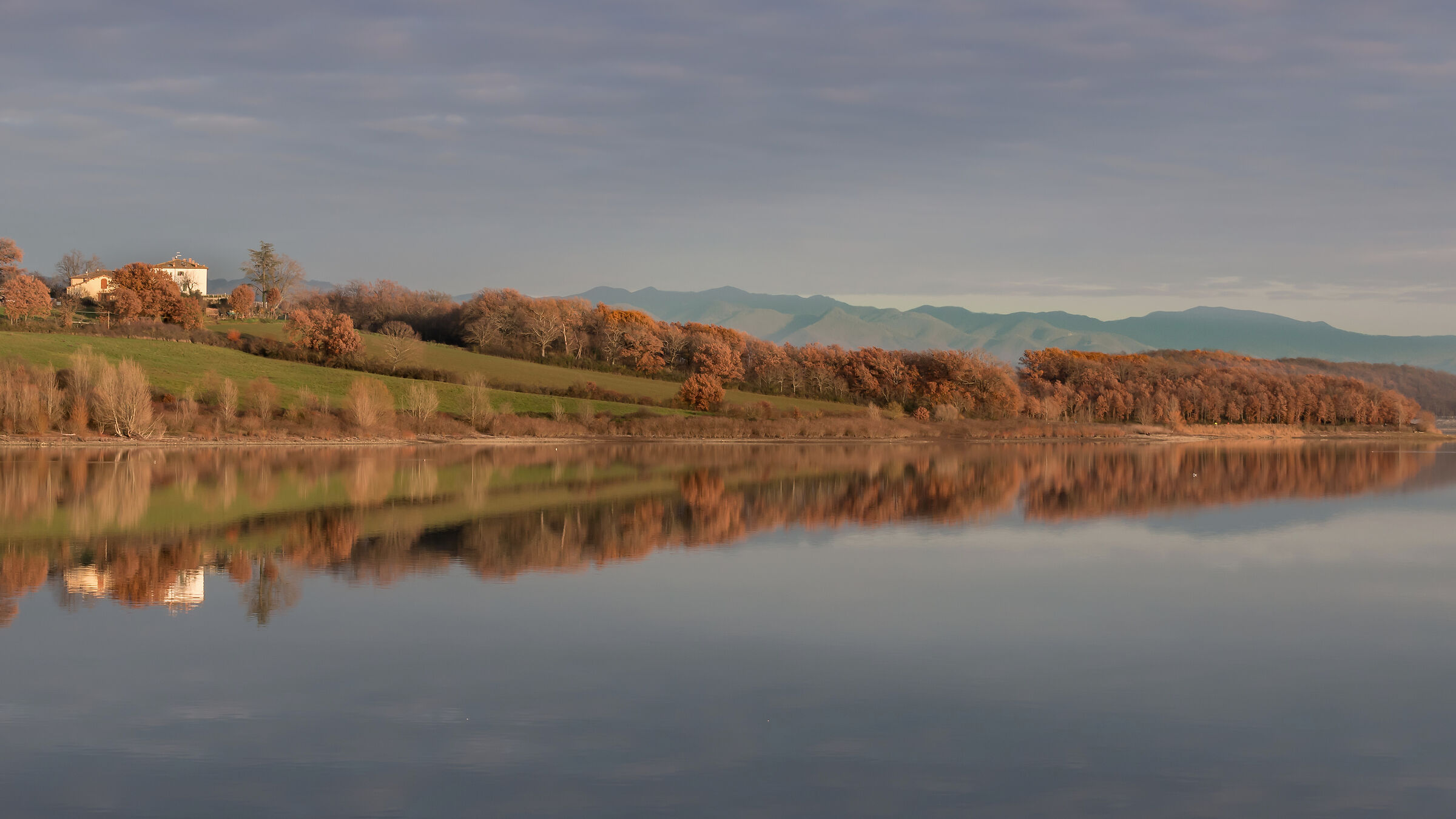 autumn reflections on Lake Bilancino