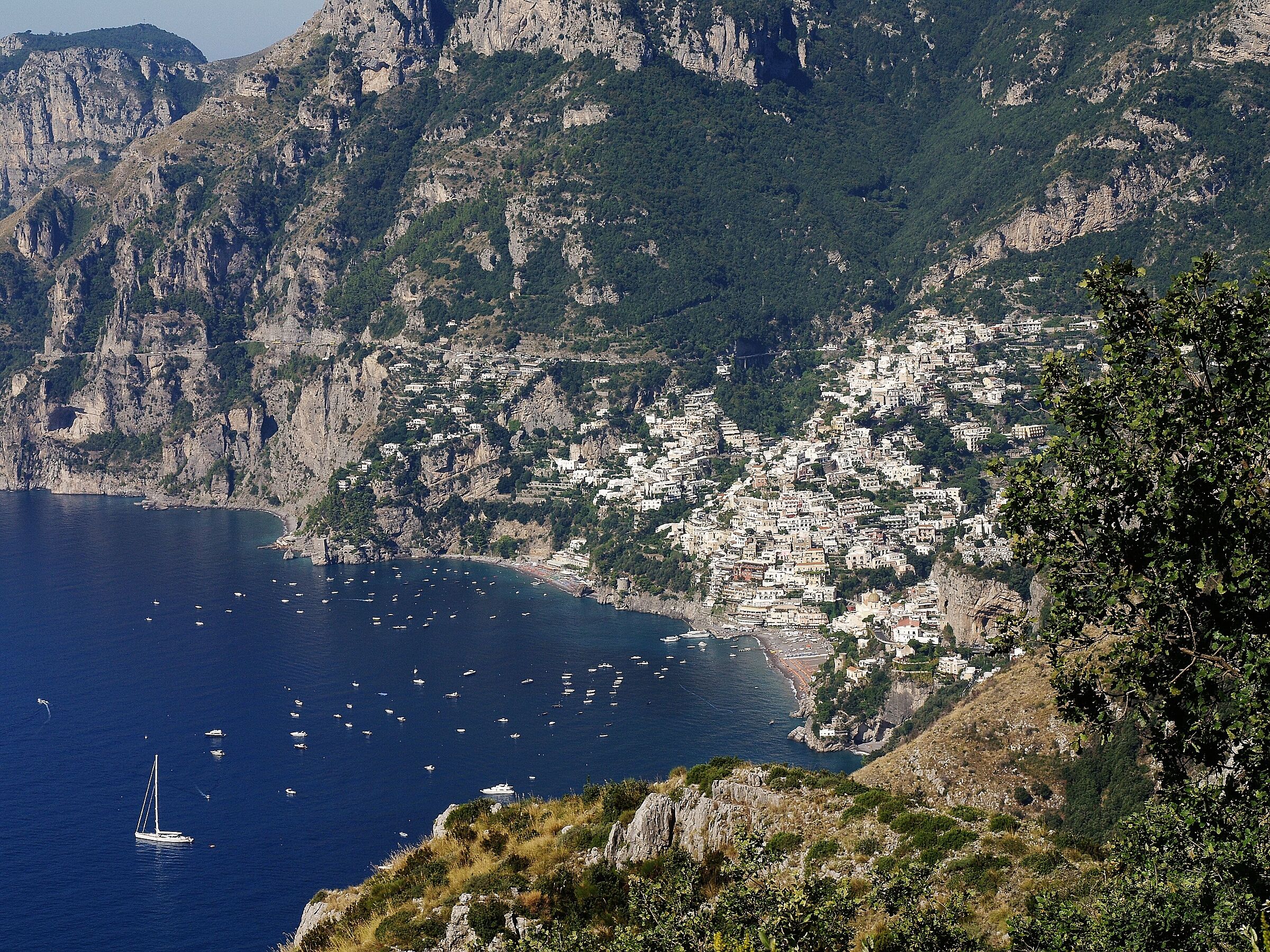 positano dal sentiero degli dei