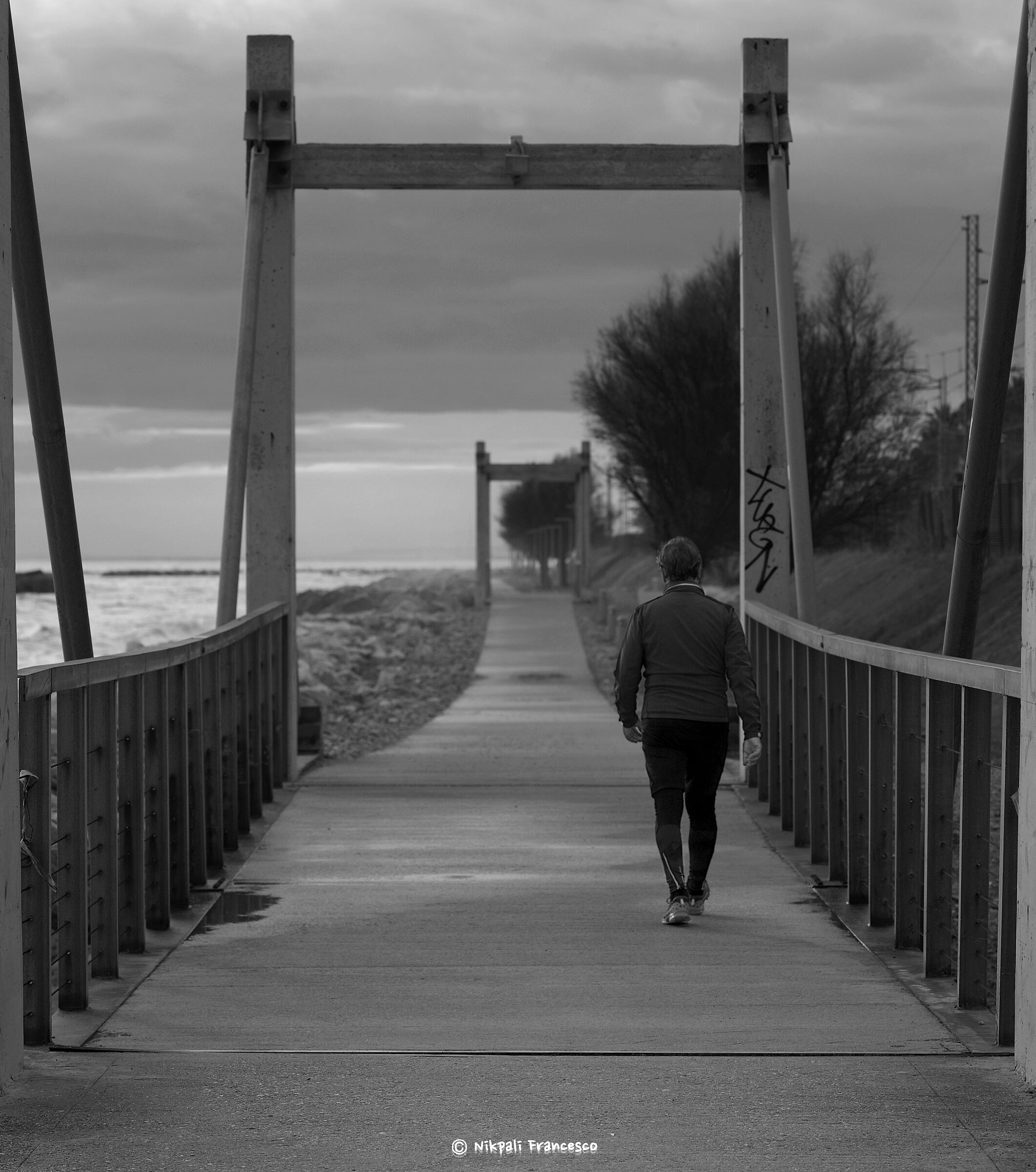 Crossing the bridge