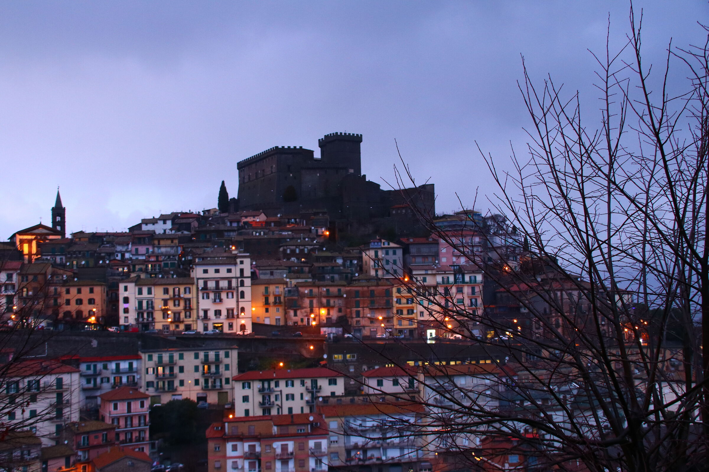 Soriano in Cimino at sunset