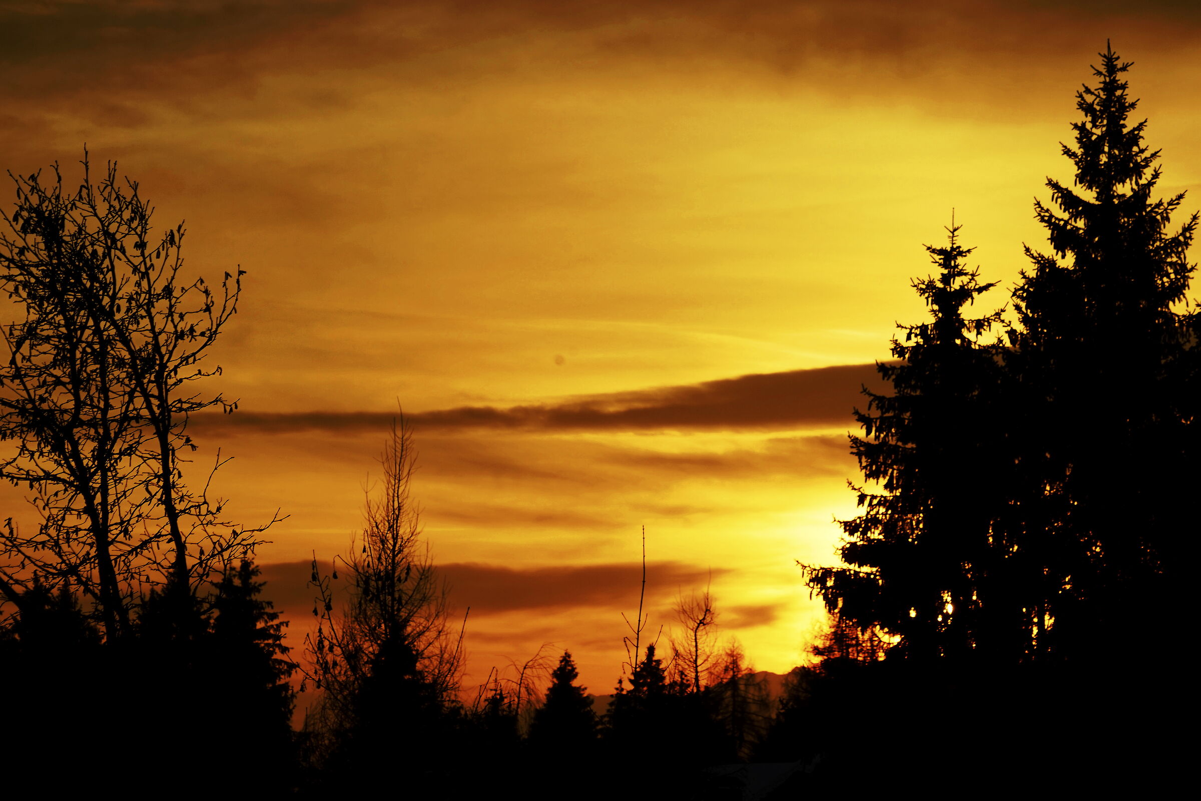 tramonto d'inverno sull'altopiano