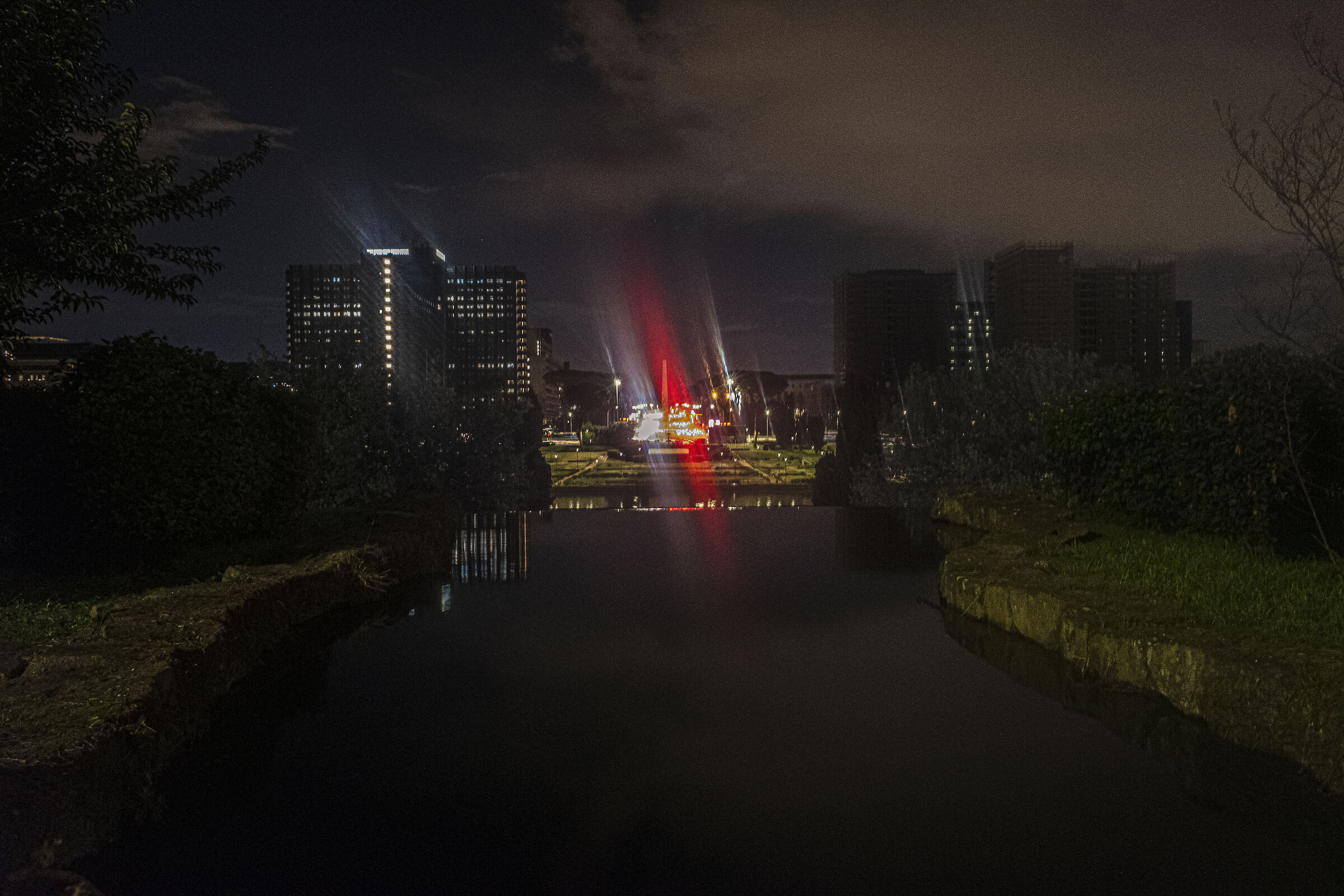 Via Cristoforo Colombo vista vista da sopra le fontane