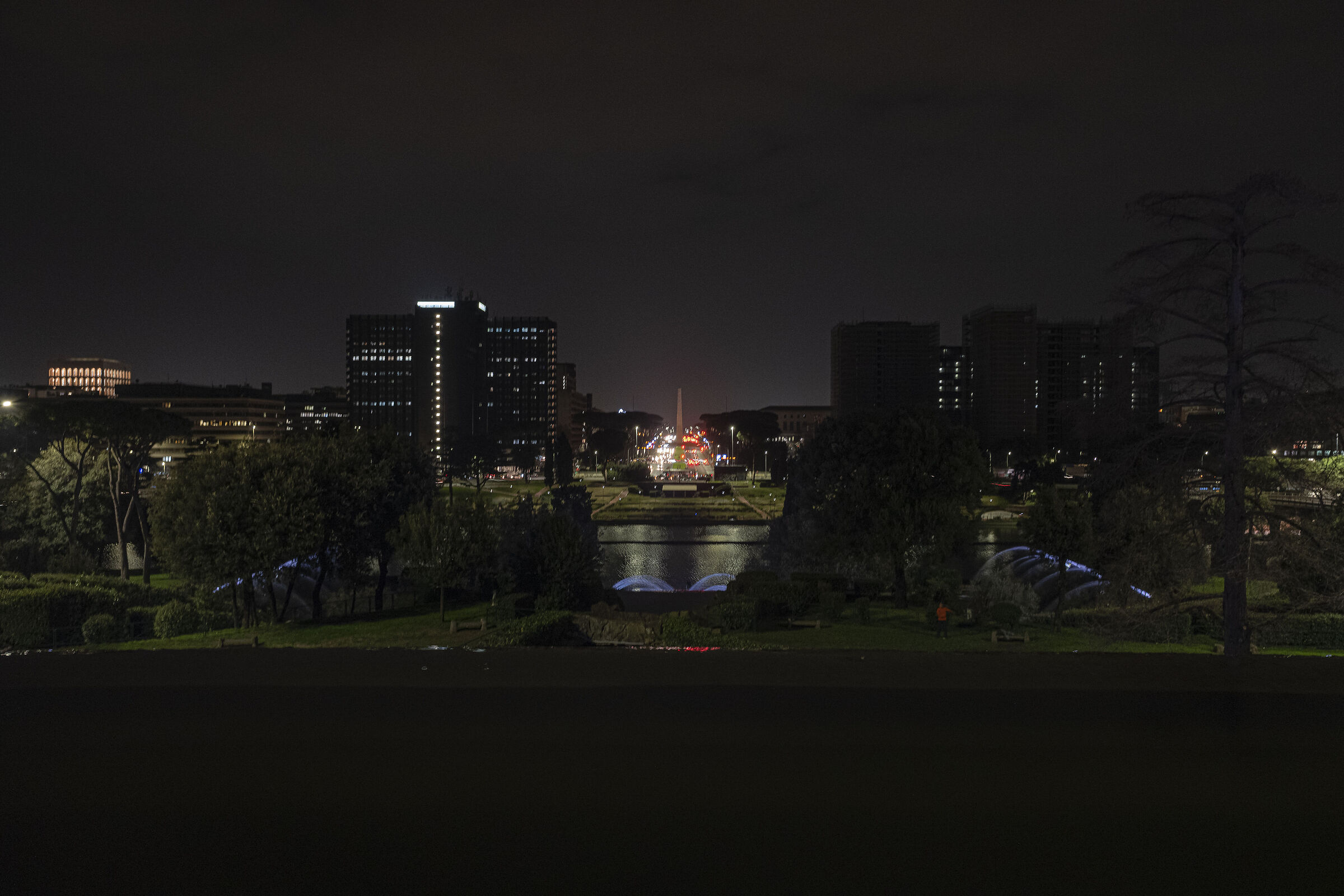 Via Cristoforo Colombo vista vista da sopra le fontane
