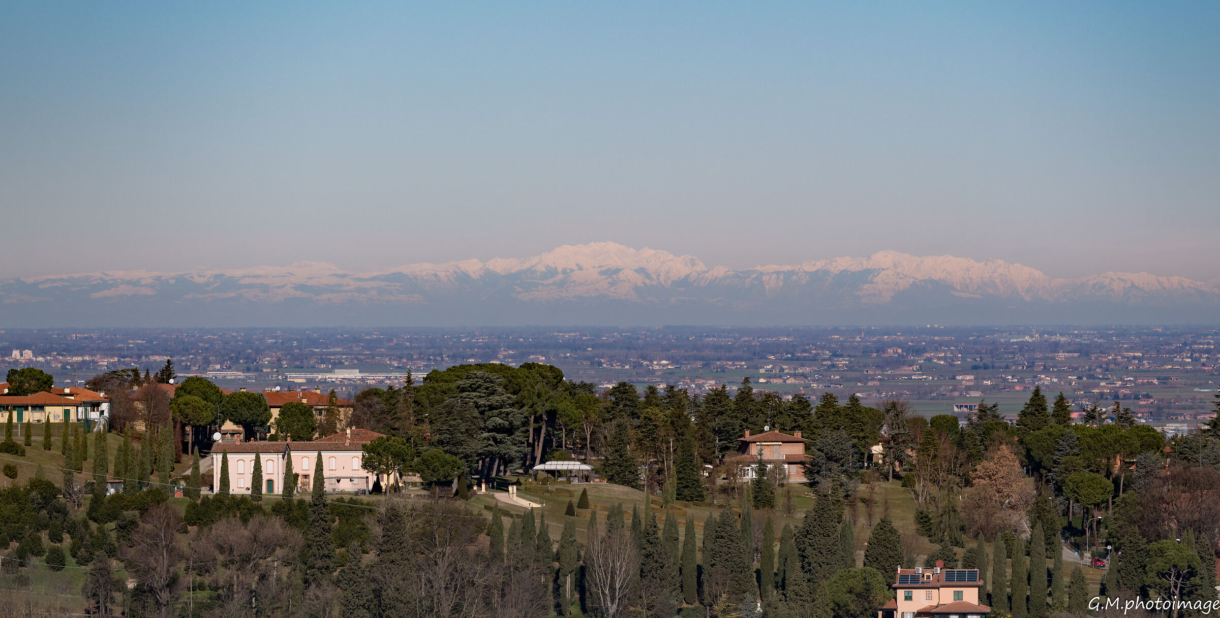 The Alps as seen from the Apennines