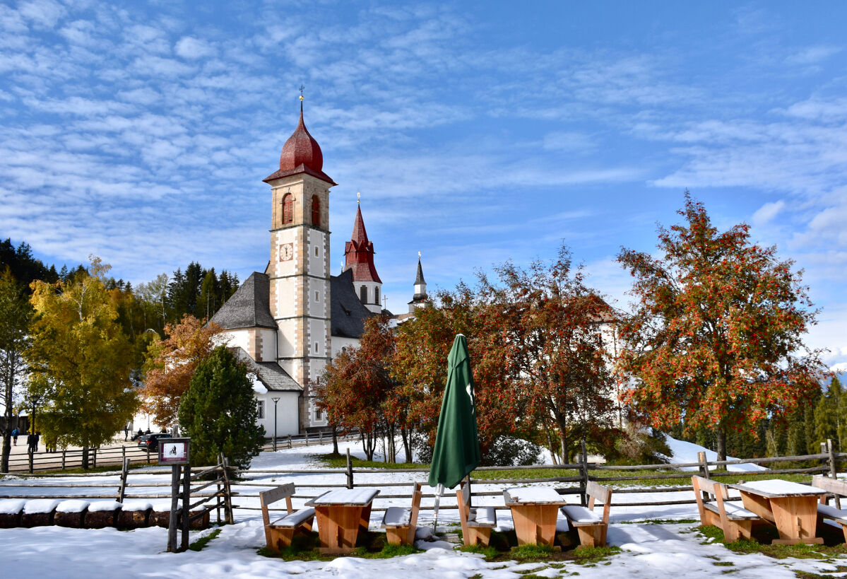 Santuario Pietralba dopo la prima nevicata
