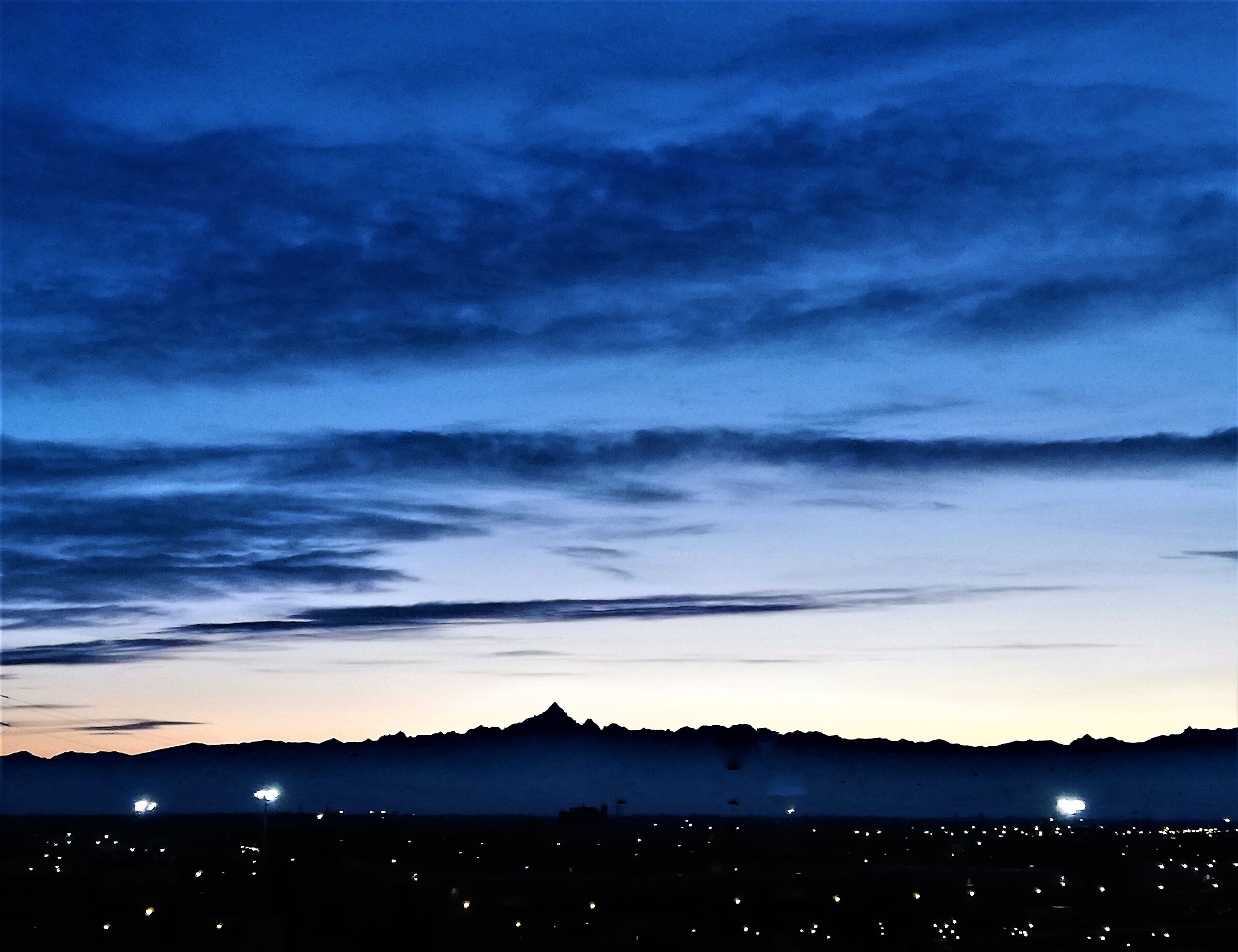 sunset on Monviso of 31.01.2021