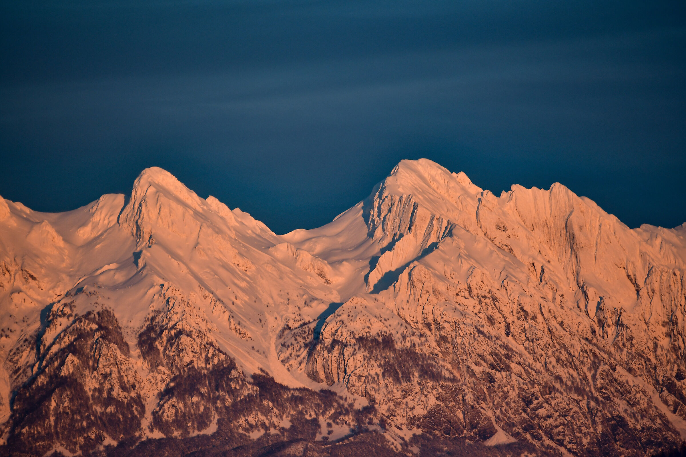 Sunset after snowfall