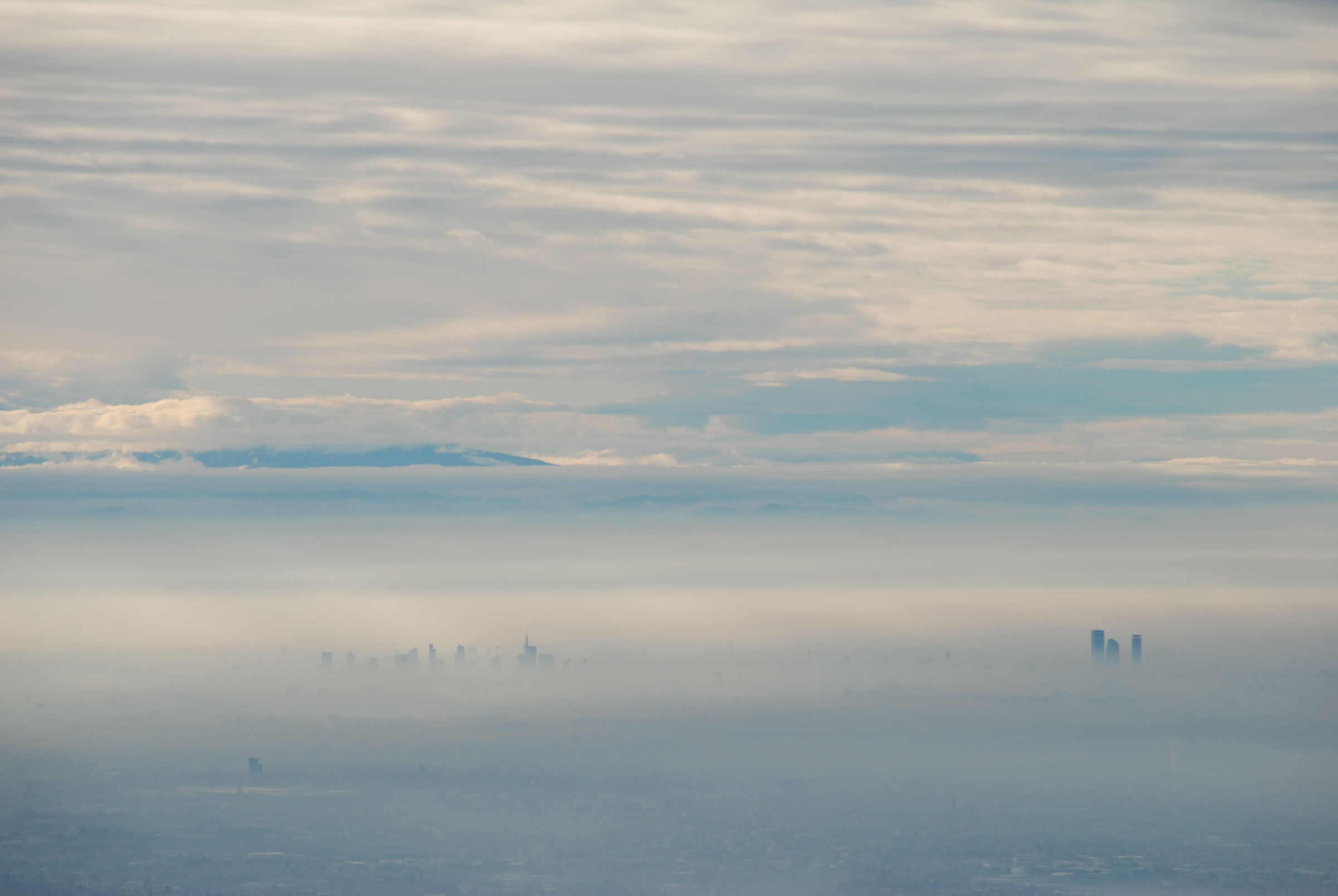 Skyline shrouded in fog