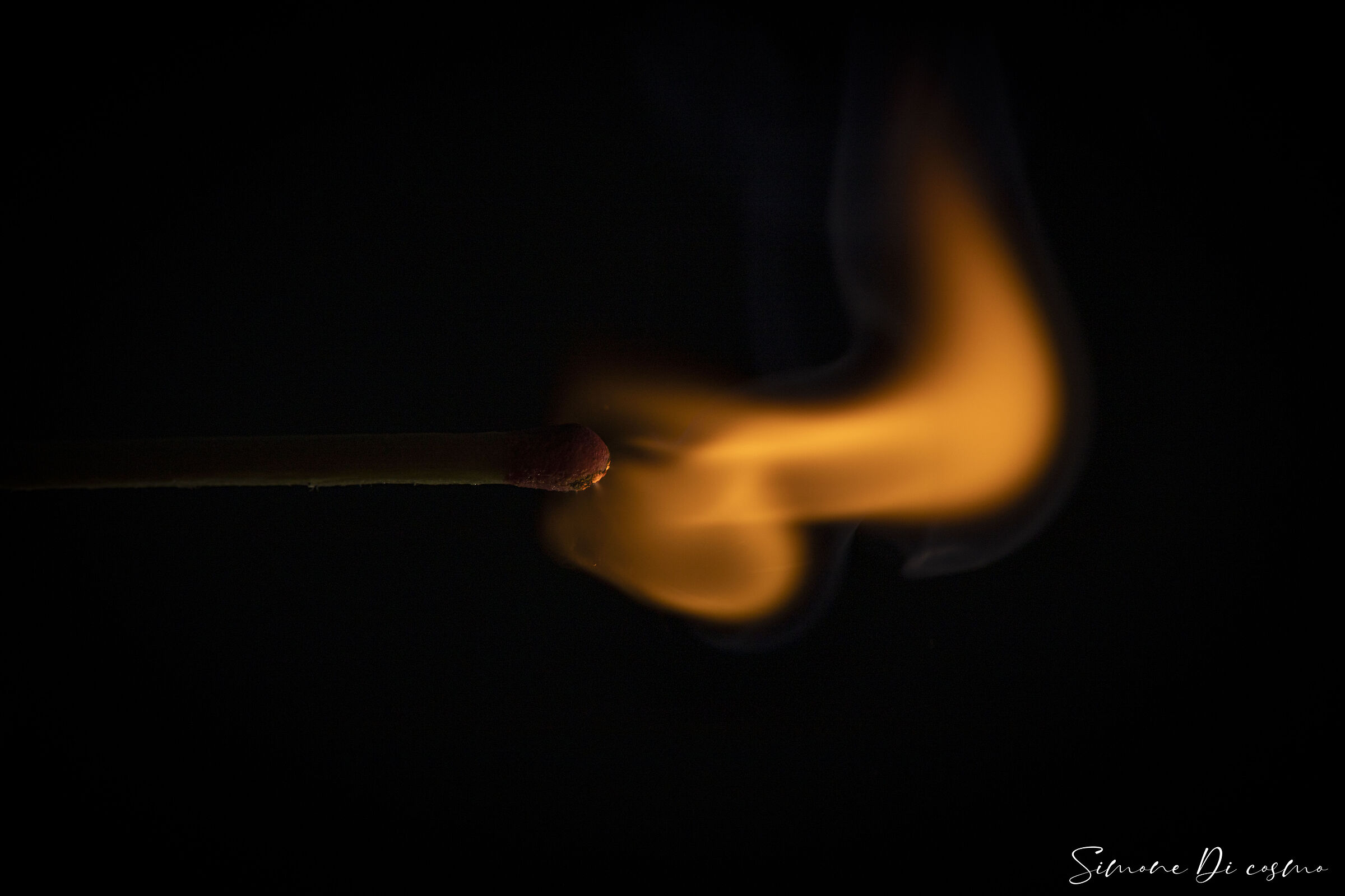match at the moment of ignition