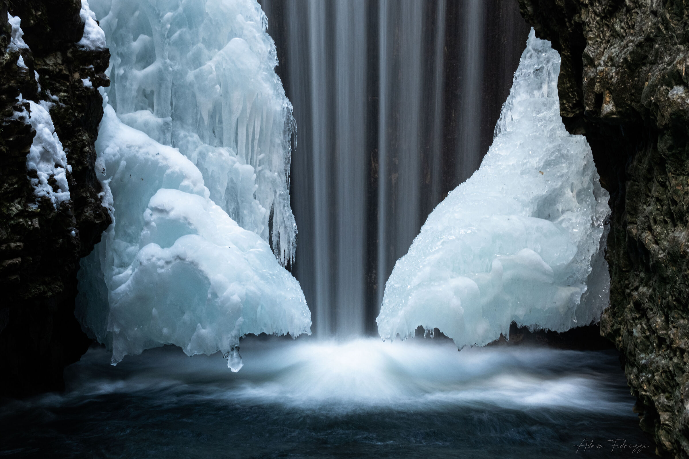 waterfall and ice