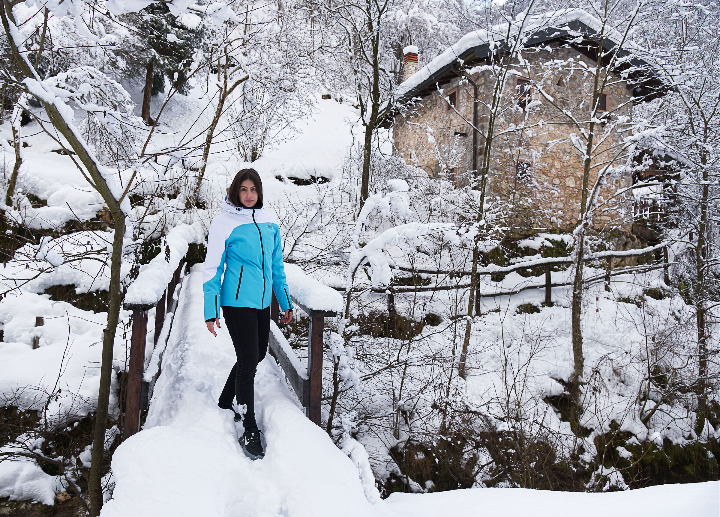 Four steps in the snow