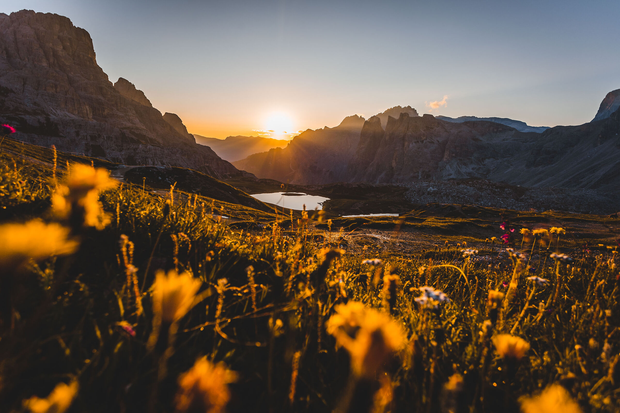 First lights at the Locatelli Hut