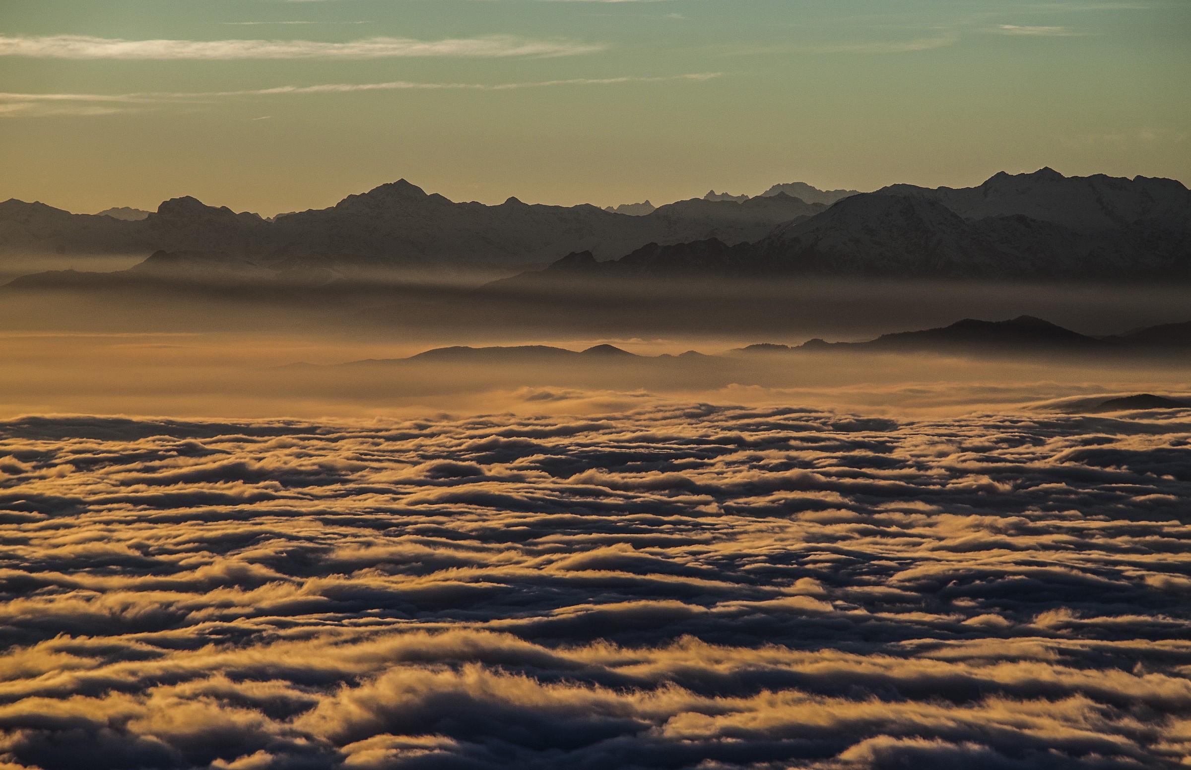 the sea between the foothills