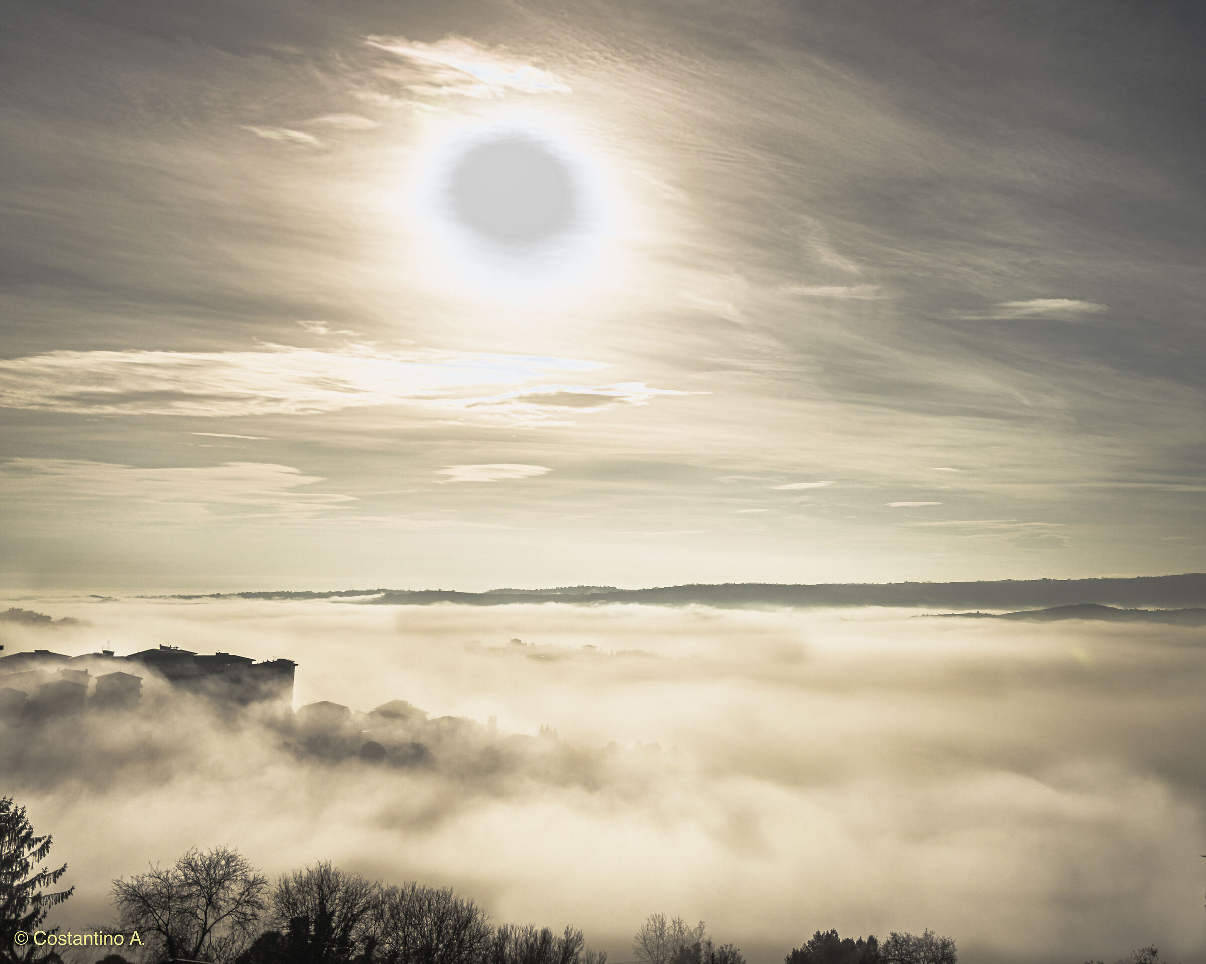 The winter sun...