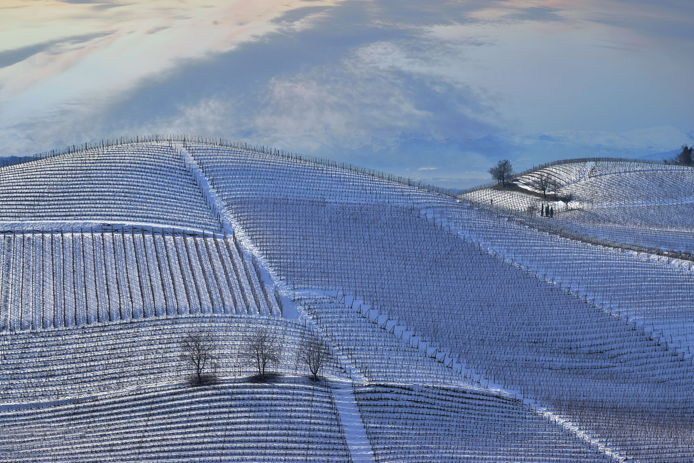 Evening in white satin