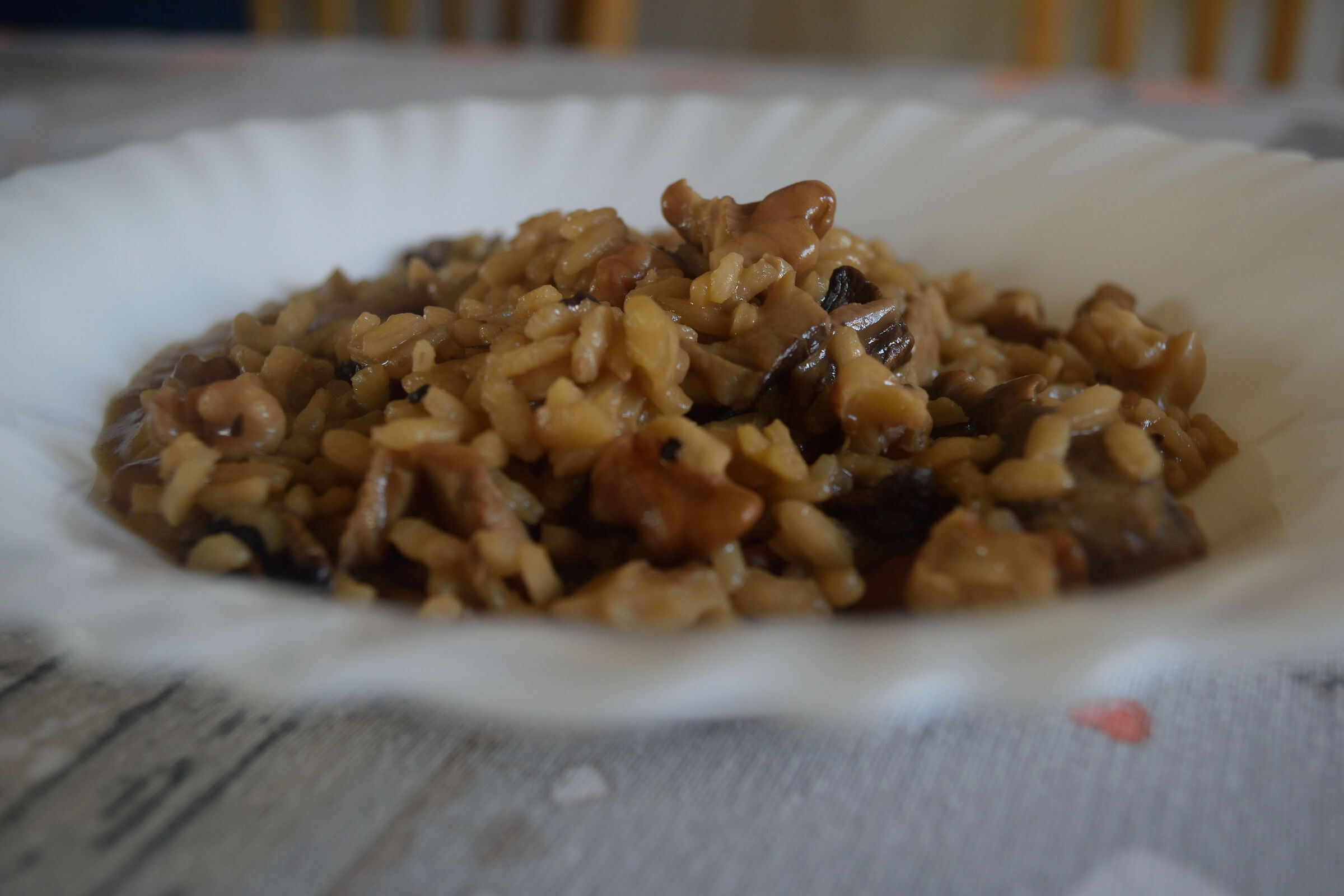 Risotto mushrooms and walnuts