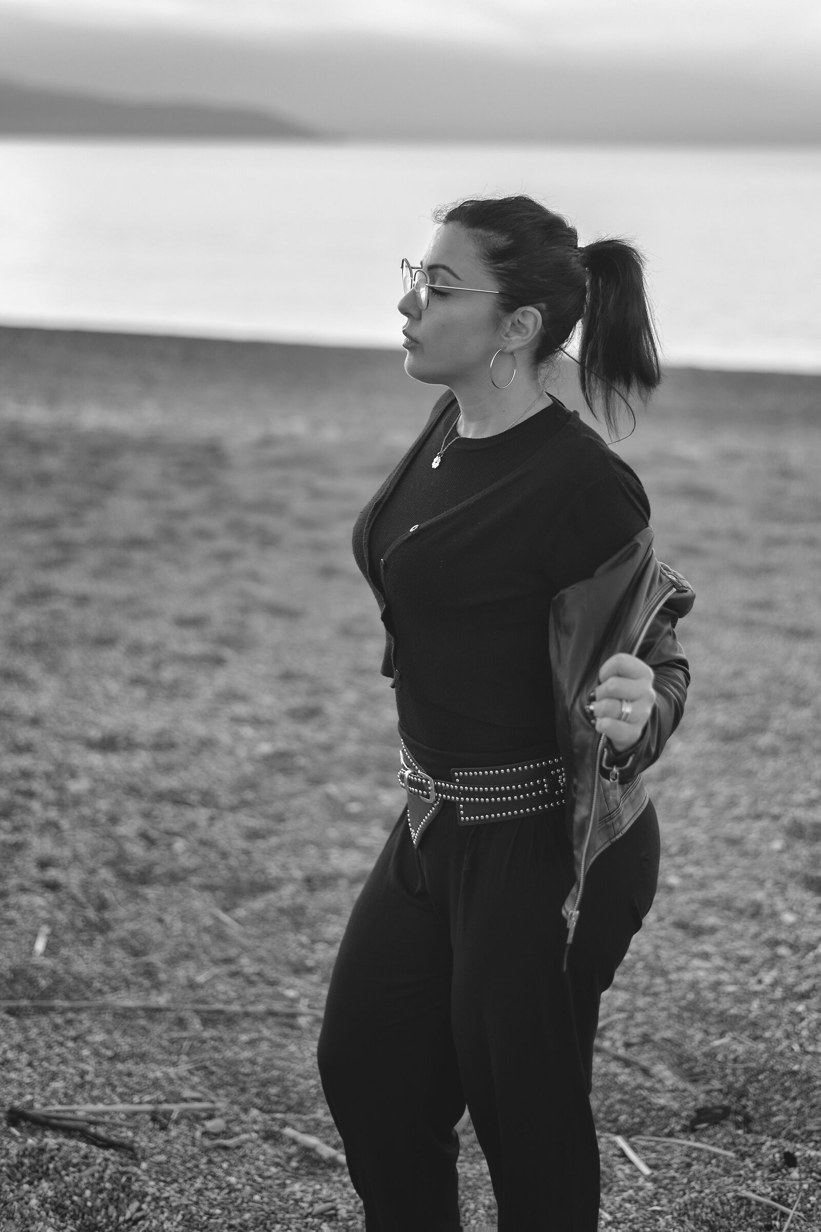 On the beach in winter