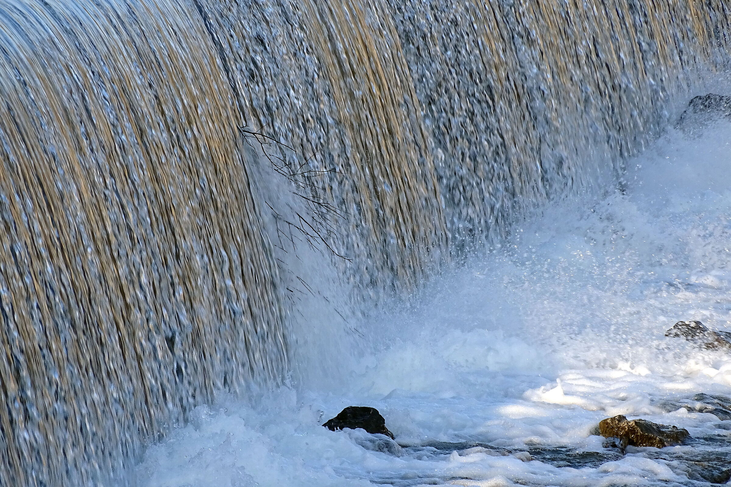 waterfalls at sunset