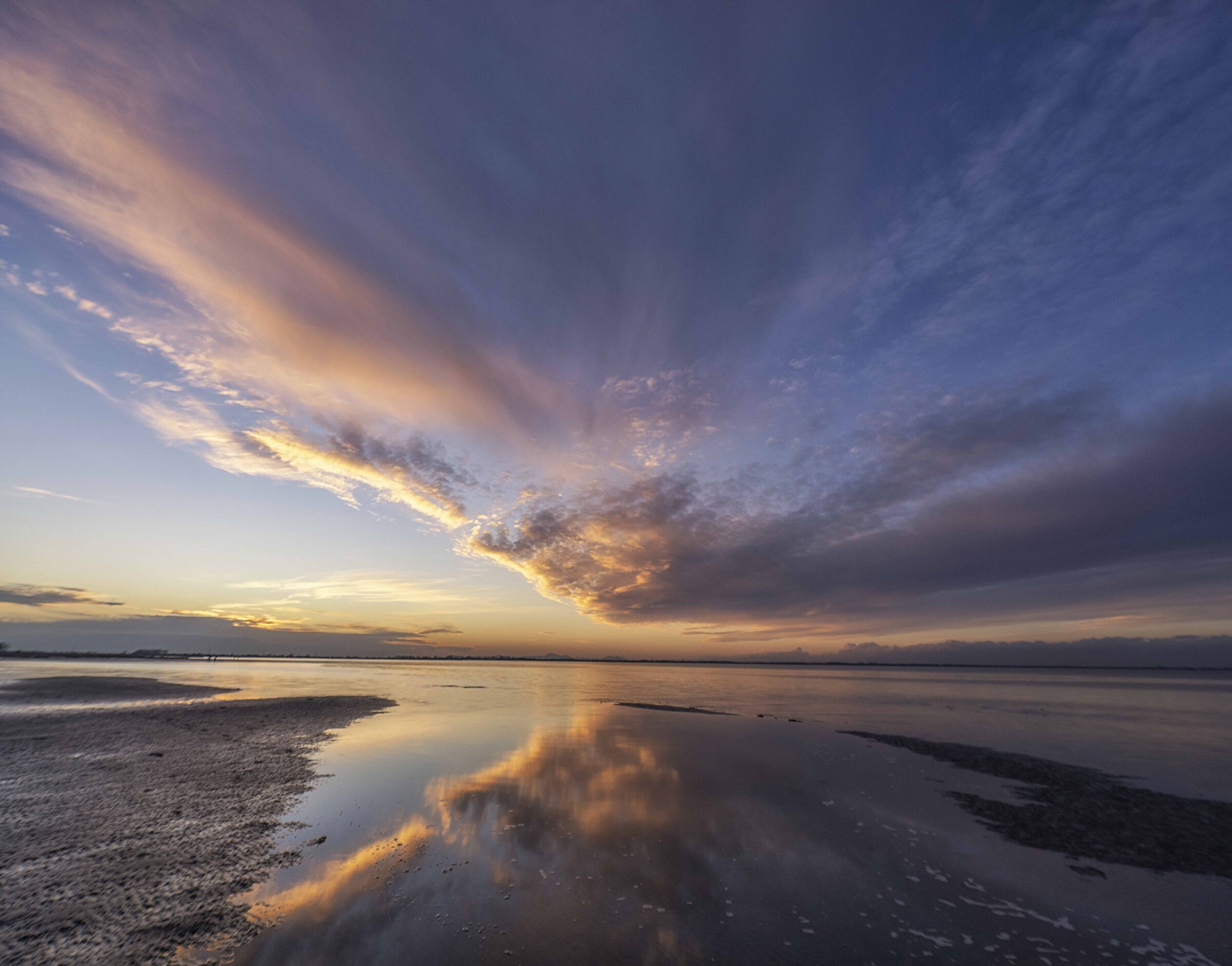 Sunset in the lagoon