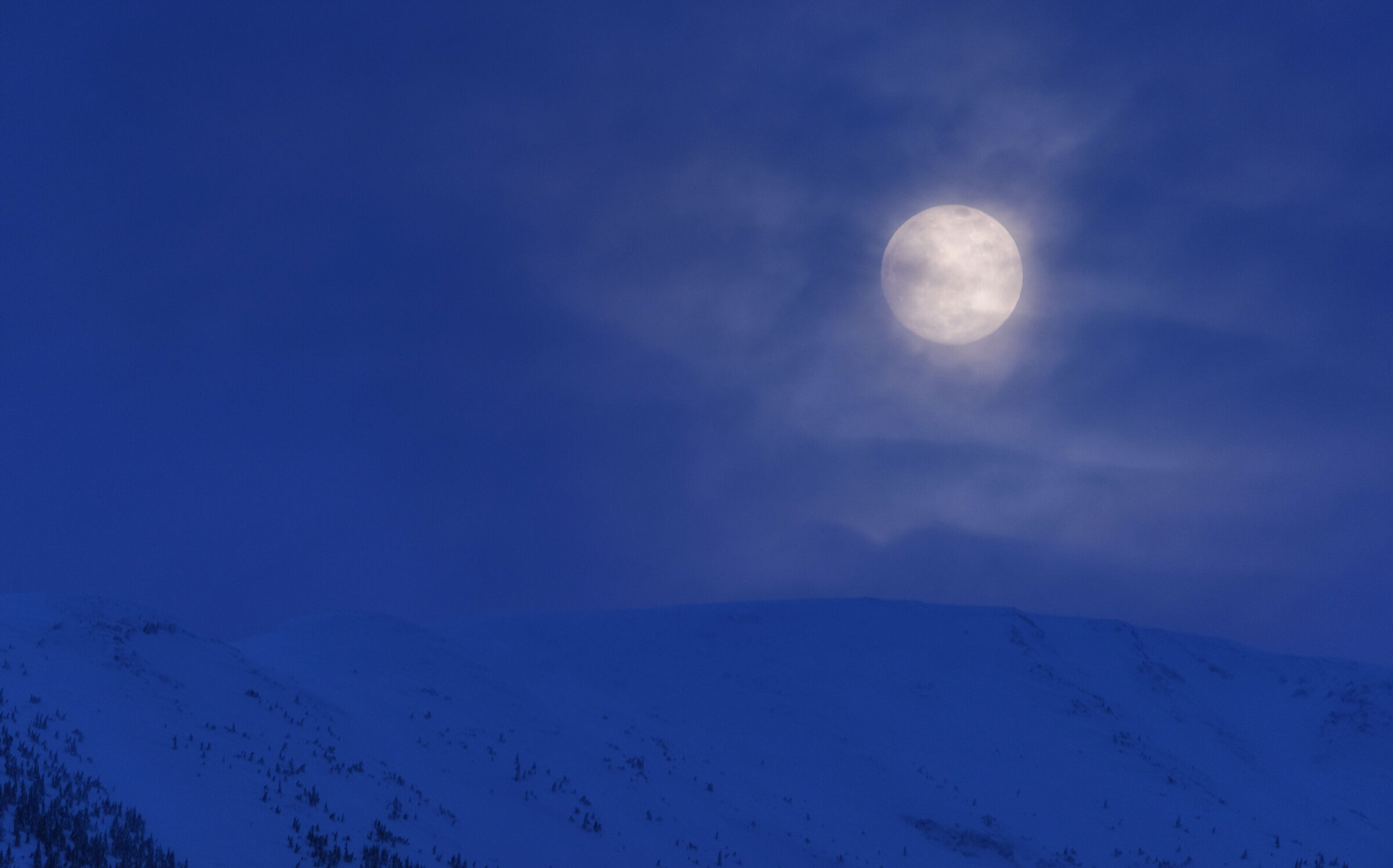 Mystical winter Moon rise