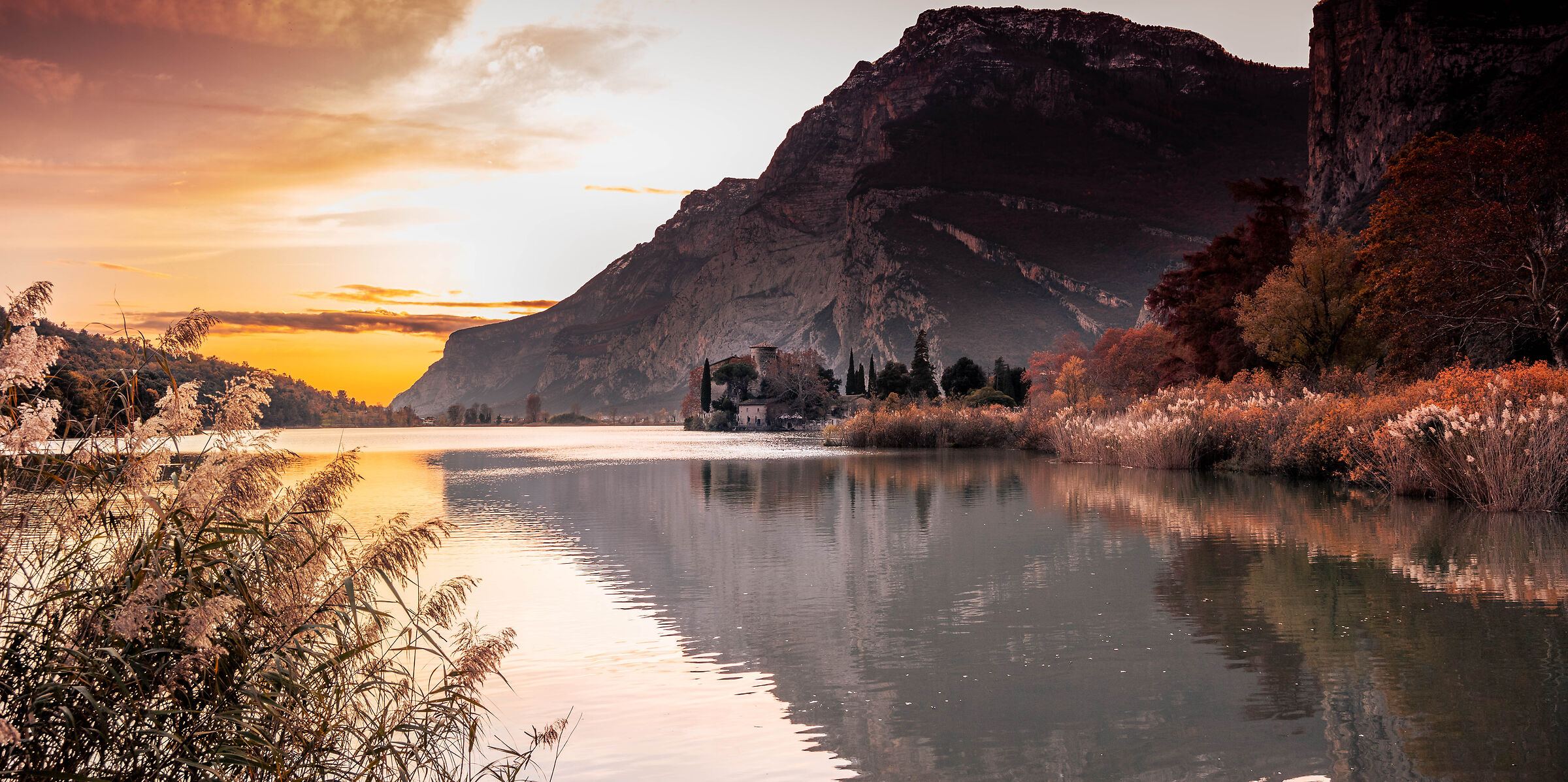 sunset at the castle
