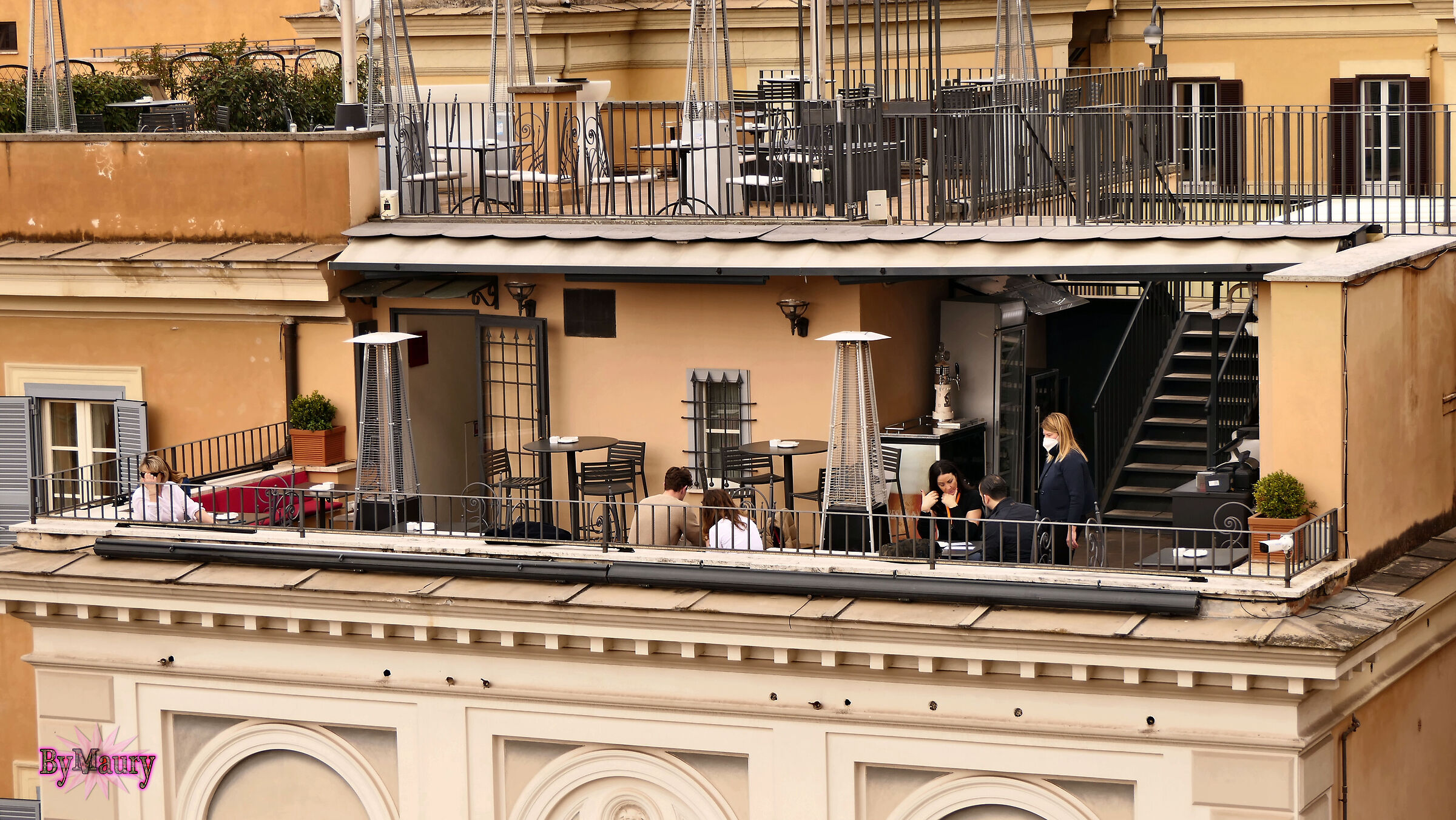 coffee with a view of the T.dei Monti staircase
