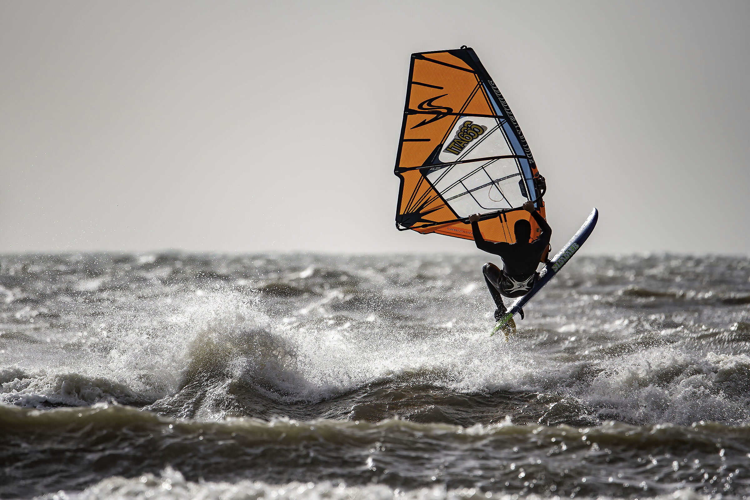 Wind surfing in the Gulf of Follonica.