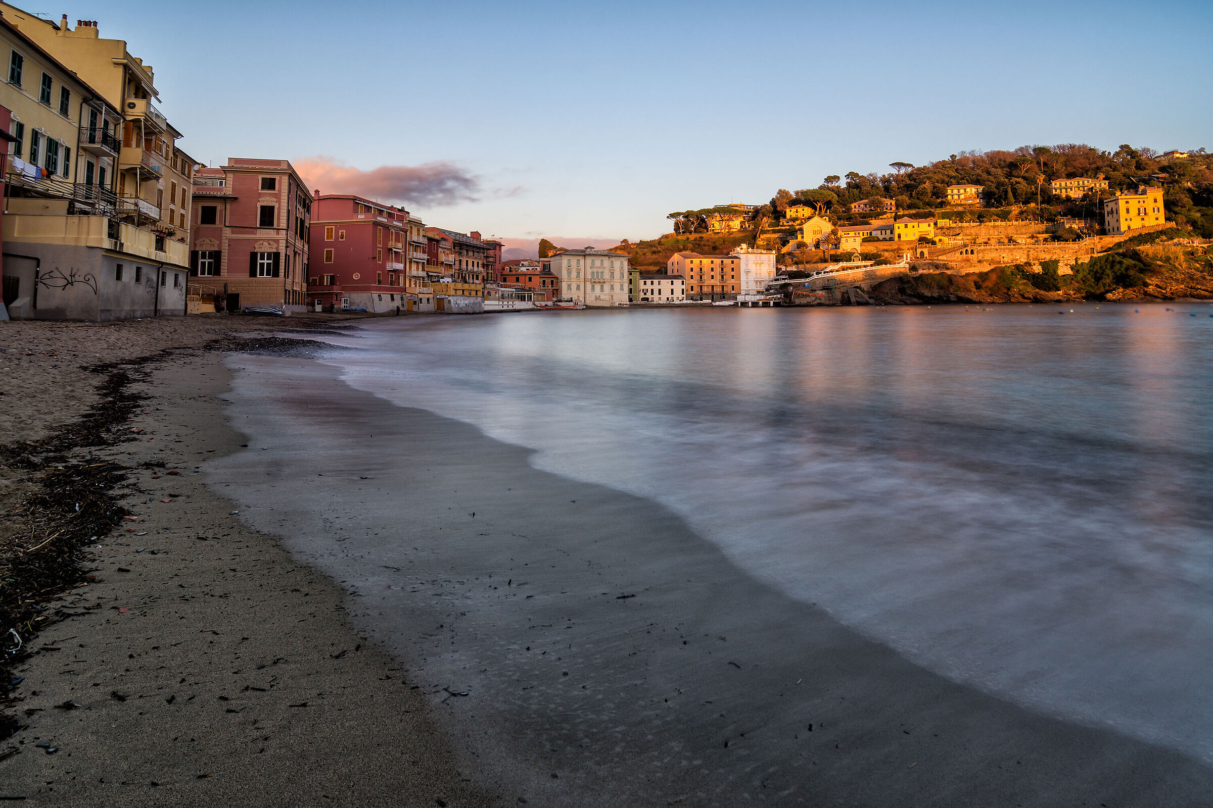 Along the shoreline